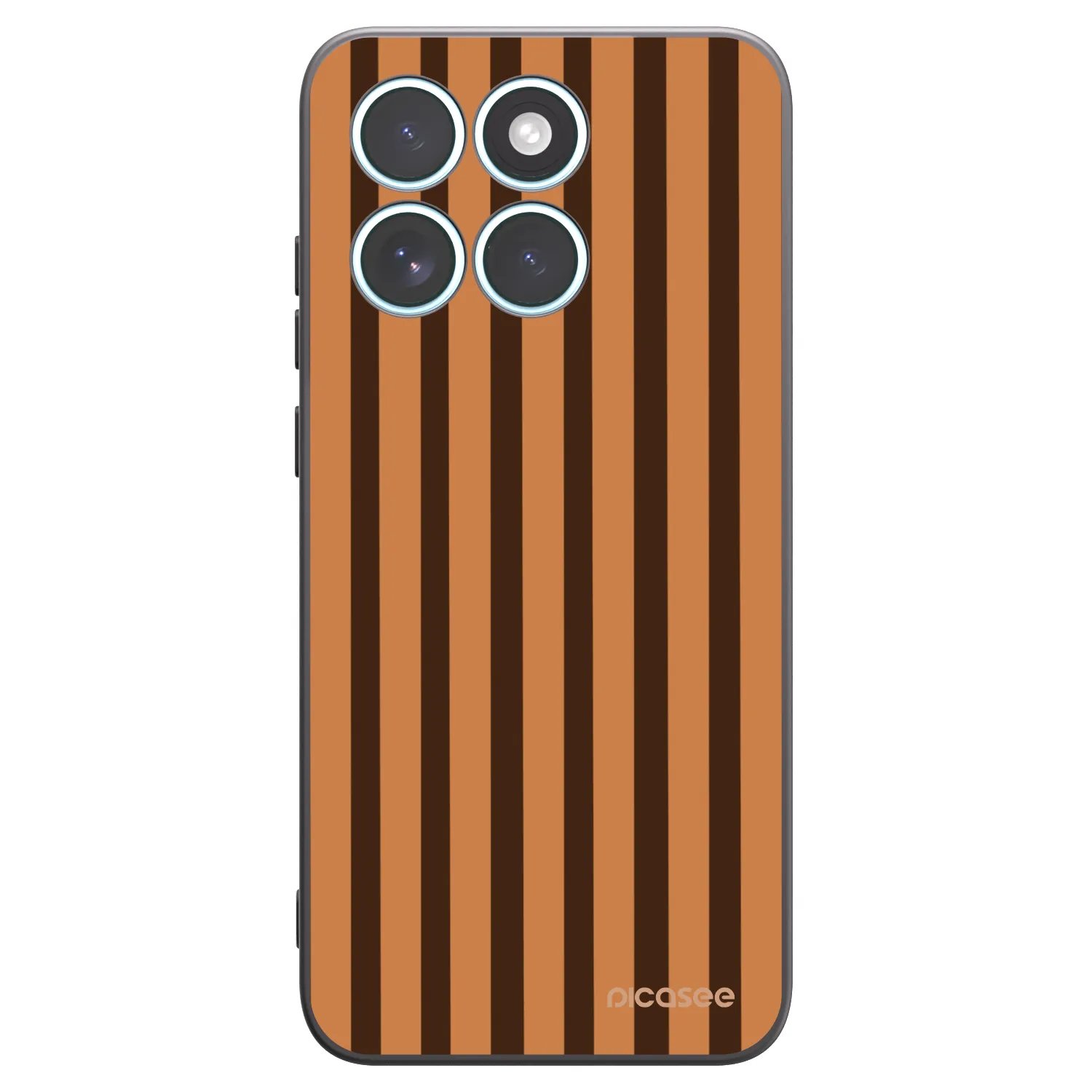 Picasee Μαύρη θήκη σιλικόνης για Motorola Edge 70 Fusion - Caramel lines