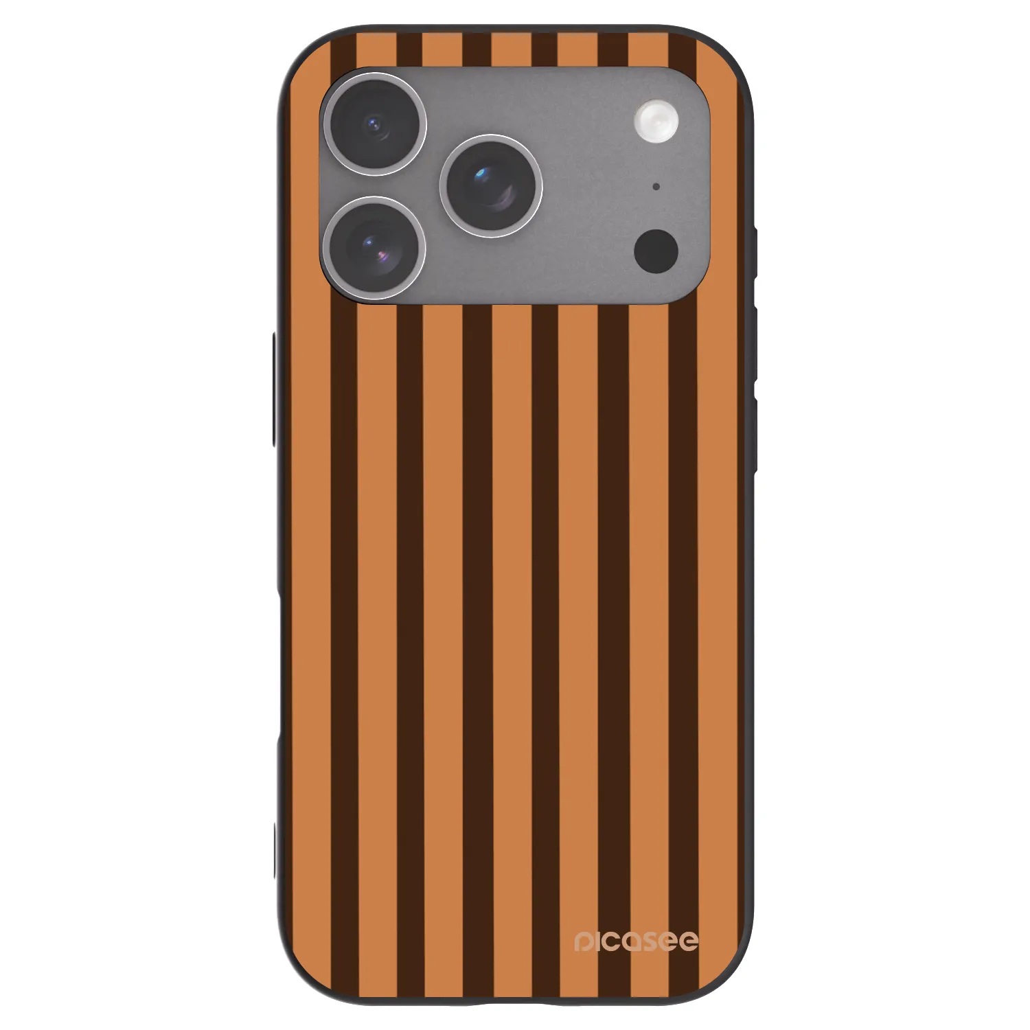 Picasee Μαύρη θήκη σιλικόνης για Apple iPhone 18 Pro - Caramel lines