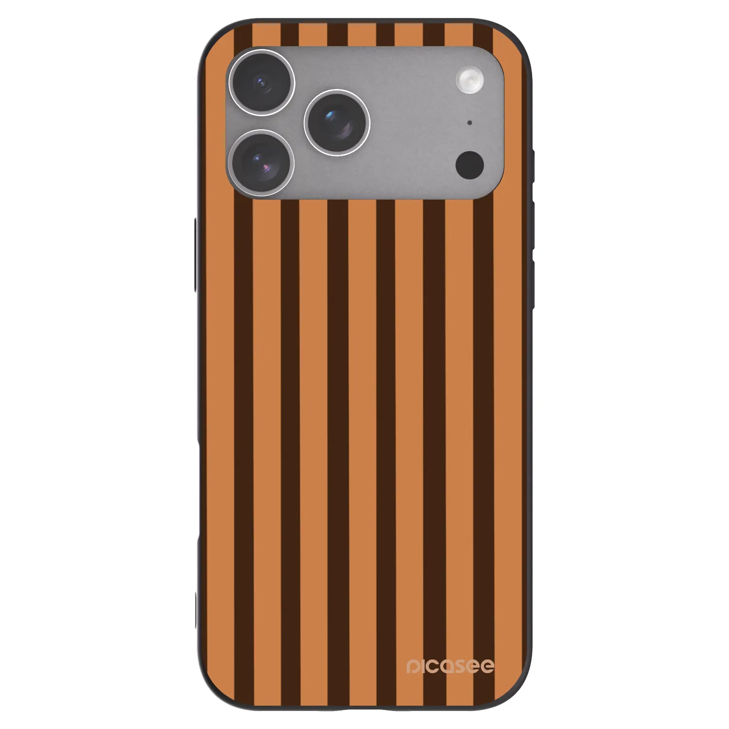 Picasee Μαύρη θήκη σιλικόνης για Apple iPhone 18 Pro Max - Caramel lines