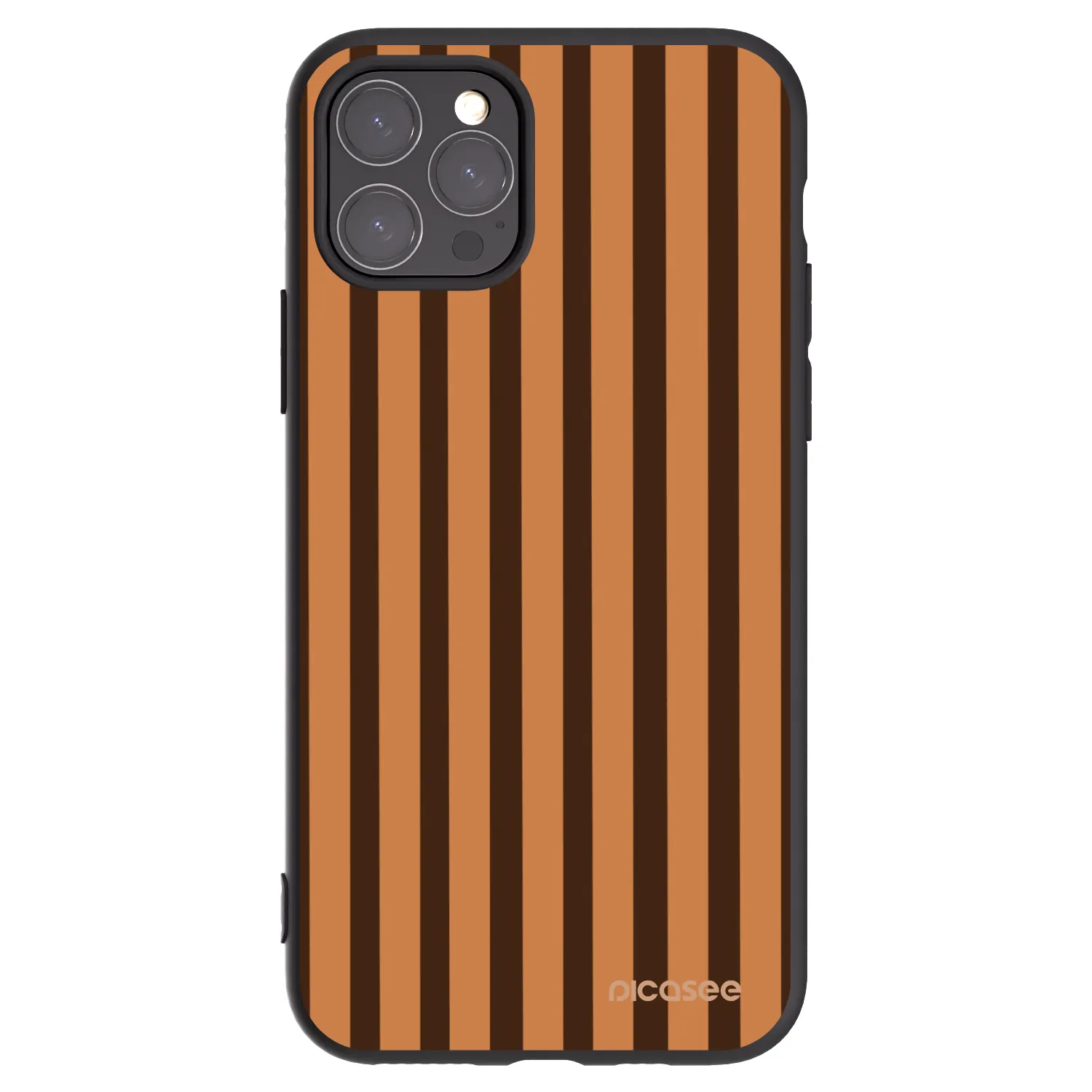 Picasee Μαύρη θήκη σιλικόνης για Apple iPhone 11 Pro - Caramel lines
