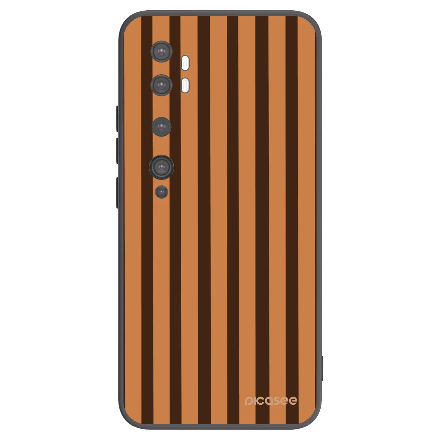 Picasee Μαύρη θήκη σιλικόνης για Xiaomi Mi Note 10 (Pro) - Caramel lines