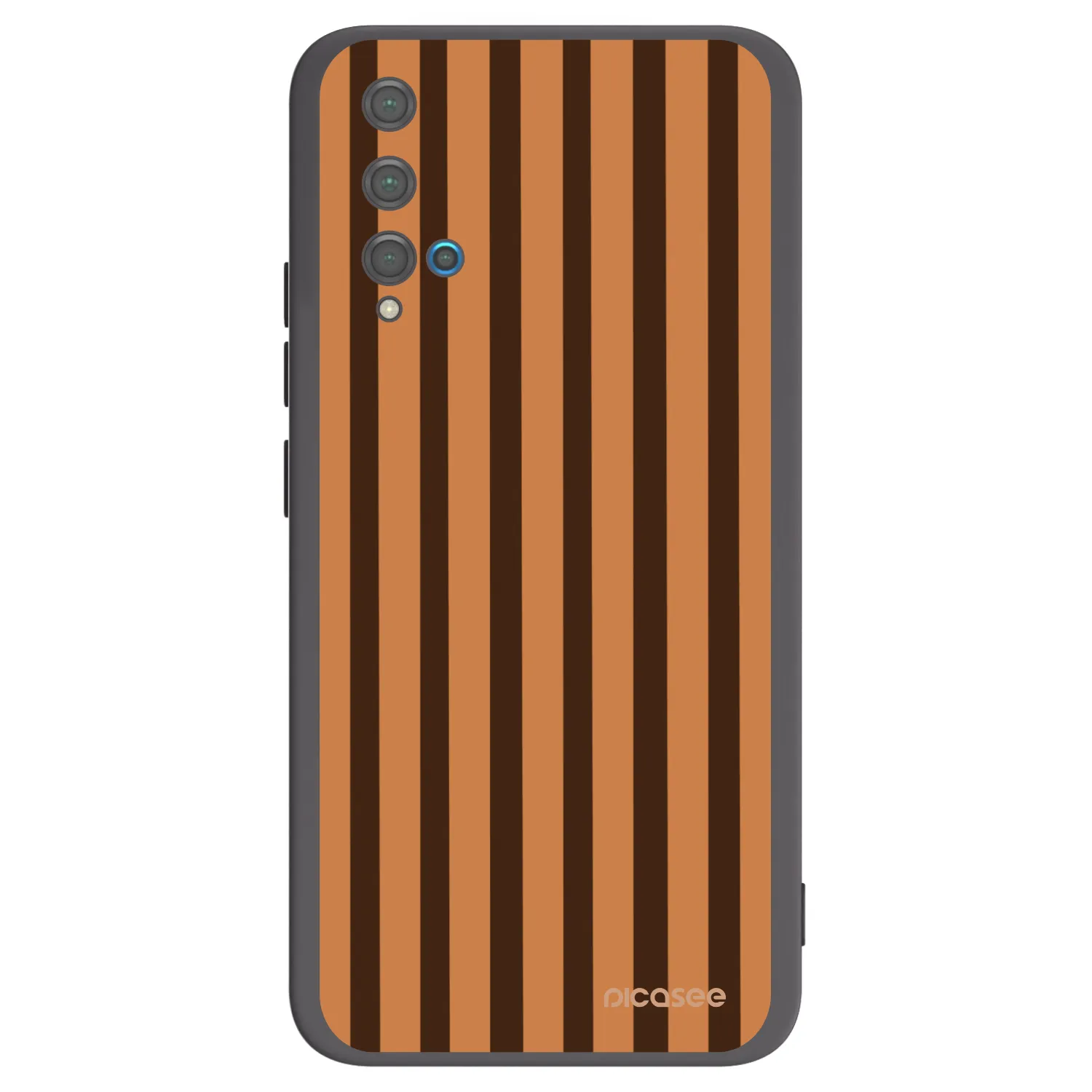 Picasee Μαύρη θήκη σιλικόνης για Huawei Nova 5T - Caramel lines