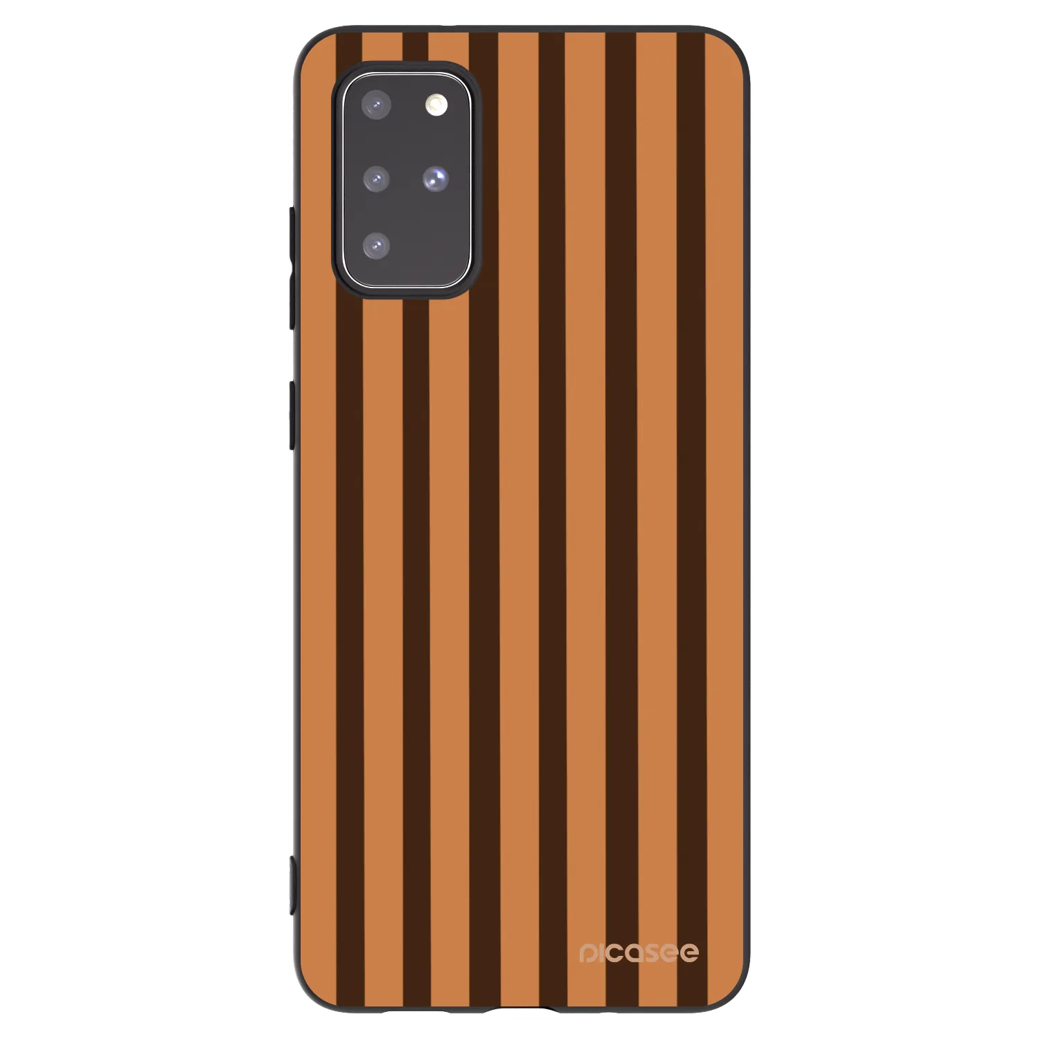 Picasee Μαύρη θήκη σιλικόνης για Samsung Galaxy S20+ G985F - Caramel lines