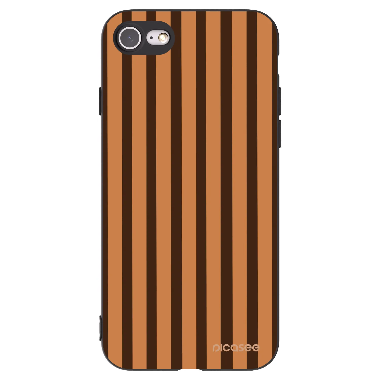 Picasee Μαύρη θήκη σιλικόνης για Apple iPhone SE 2020 - Caramel lines