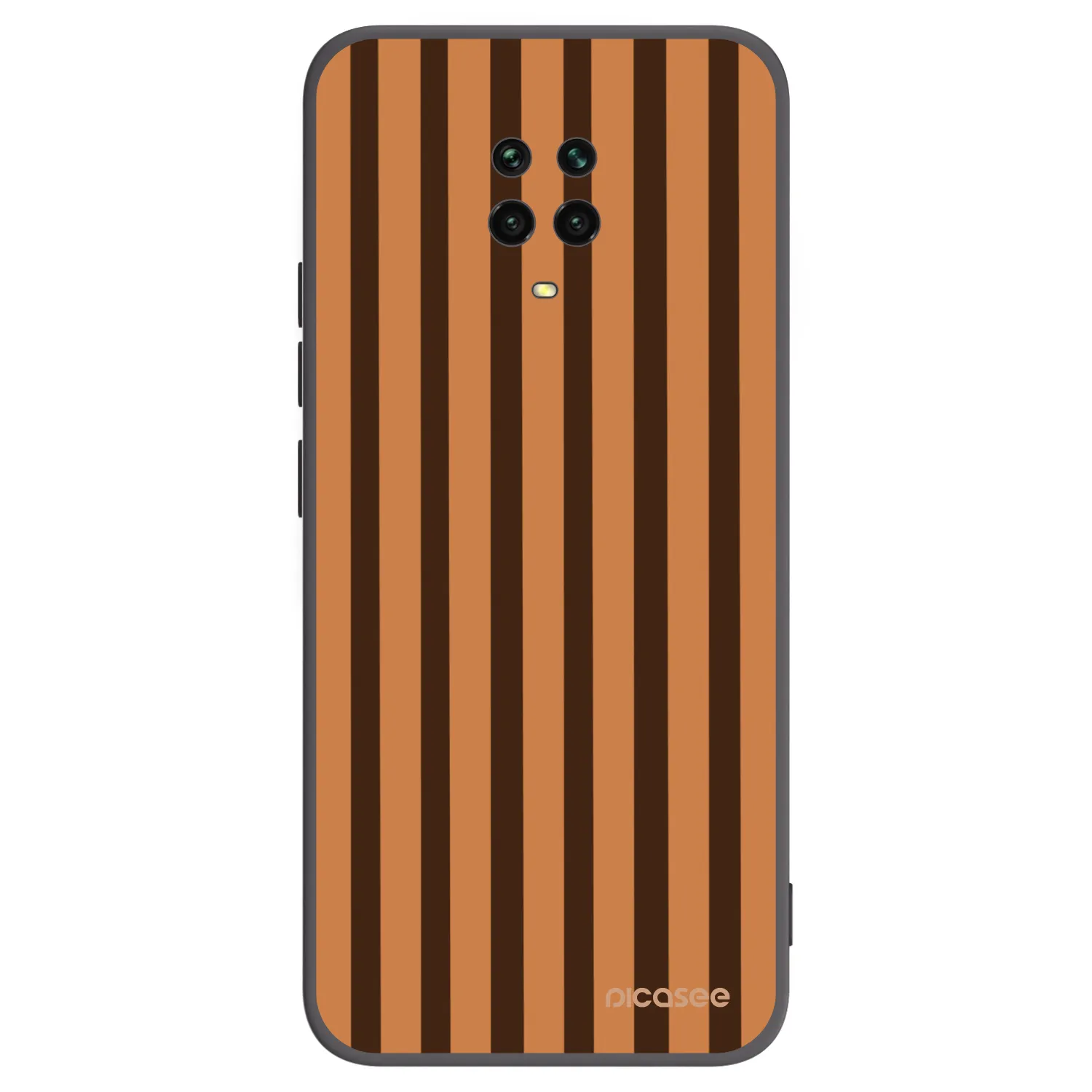 Picasee Μαύρη θήκη σιλικόνης για Xiaomi Redmi Note 9 Pro - Caramel lines