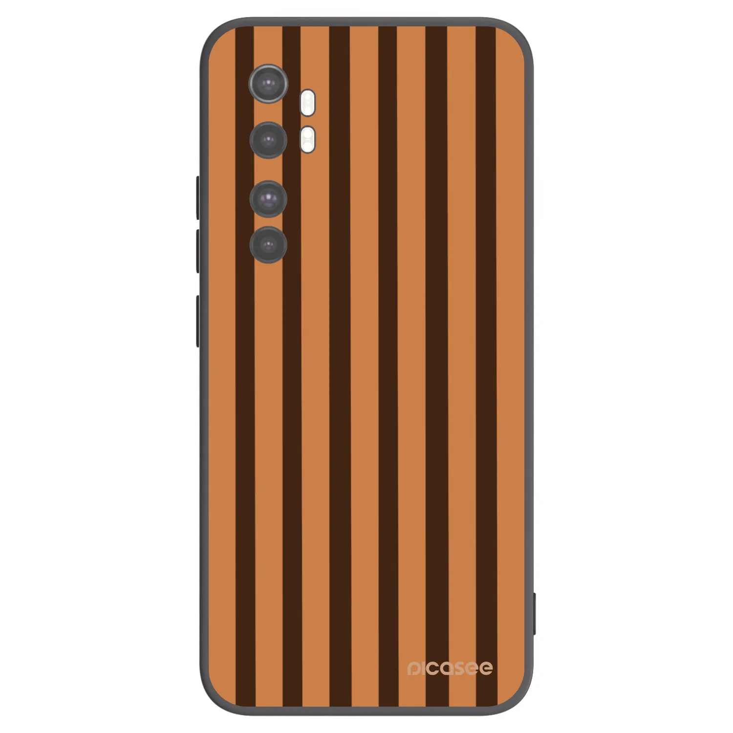 Picasee Μαύρη θήκη σιλικόνης για Xiaomi Mi Note 10 Lite - Caramel lines