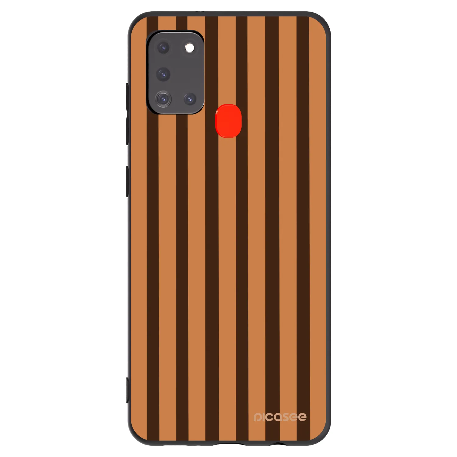 Picasee Μαύρη θήκη σιλικόνης για Samsung Galaxy A21s - Caramel lines