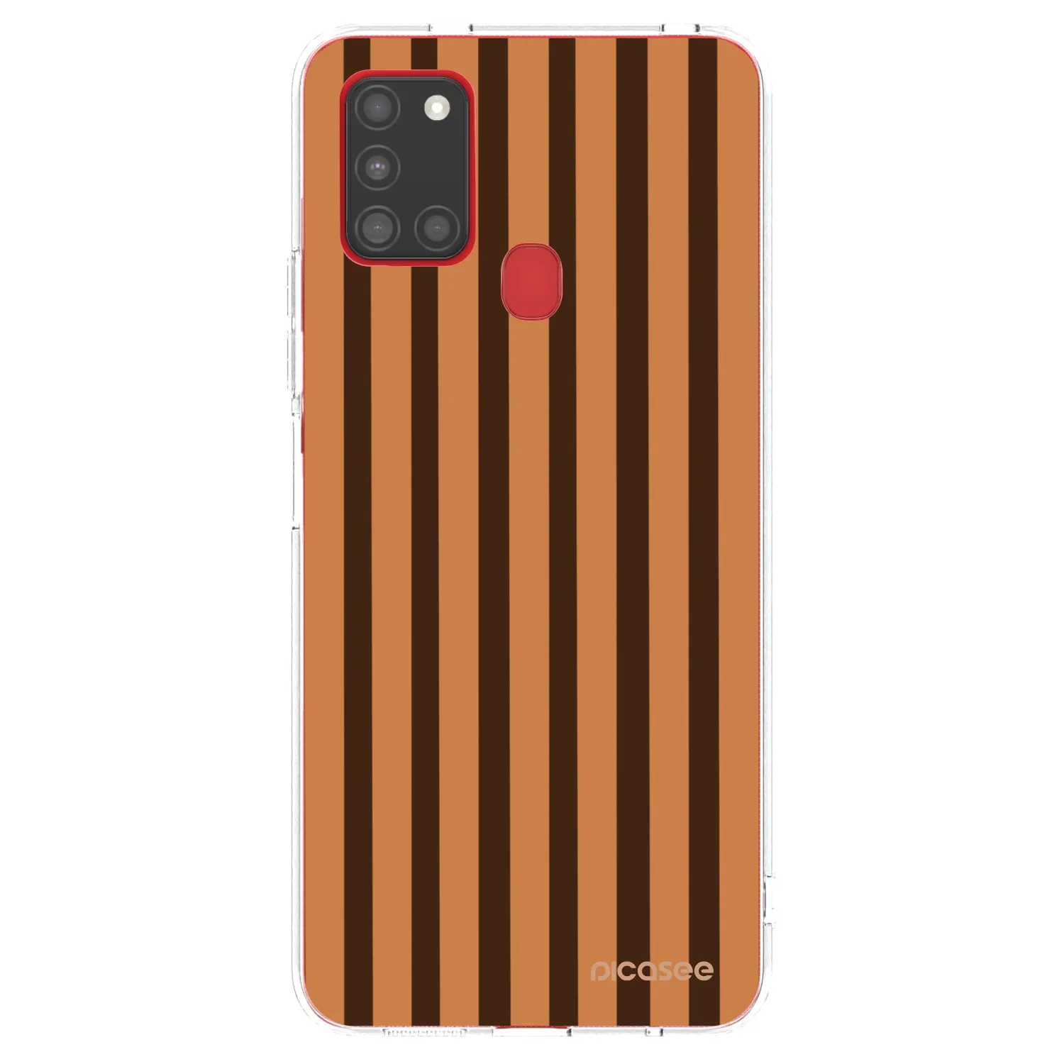Picasee διαφανής θήκη σιλικόνης Samsung Galaxy A21s - Caramel lines