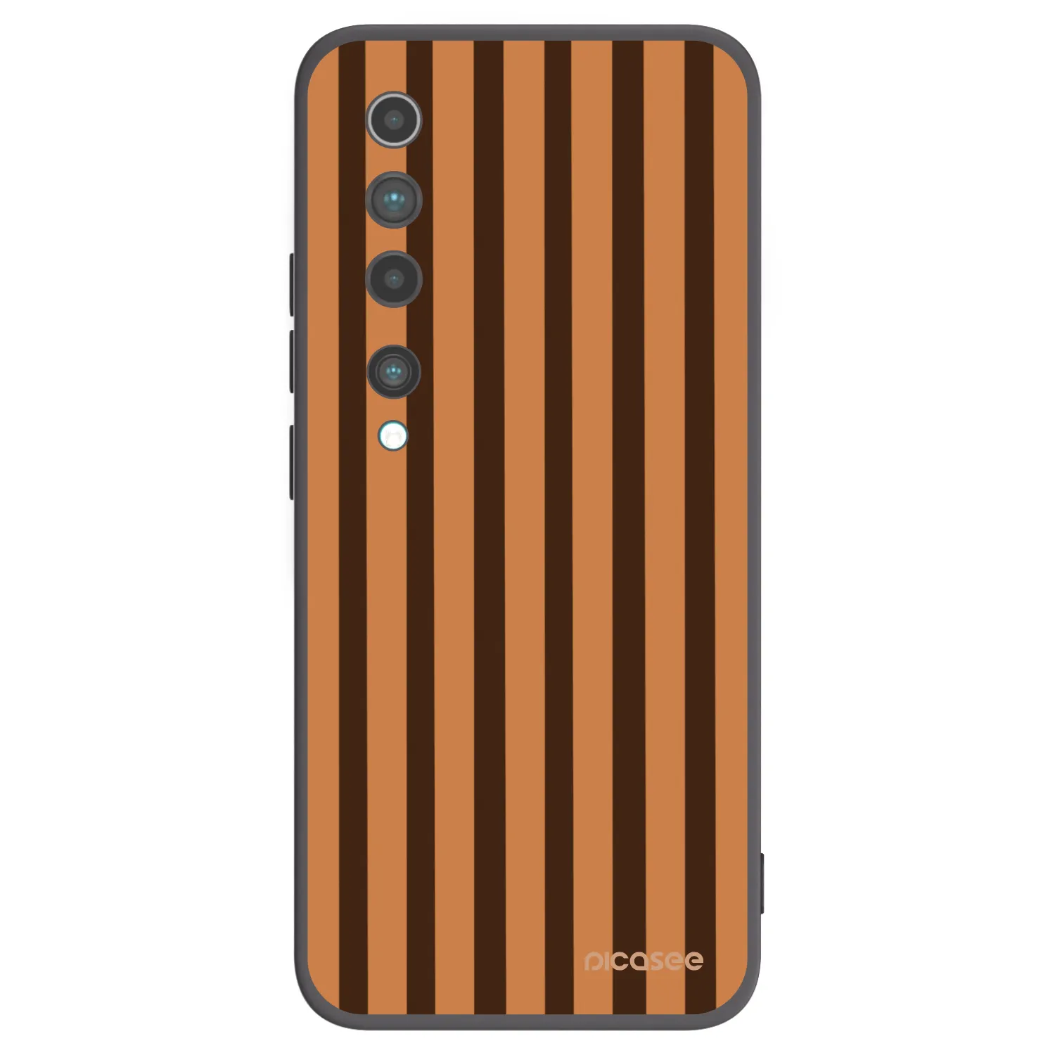 Picasee Μαύρη θήκη σιλικόνης για Xiaomi Mi 10 - Caramel lines