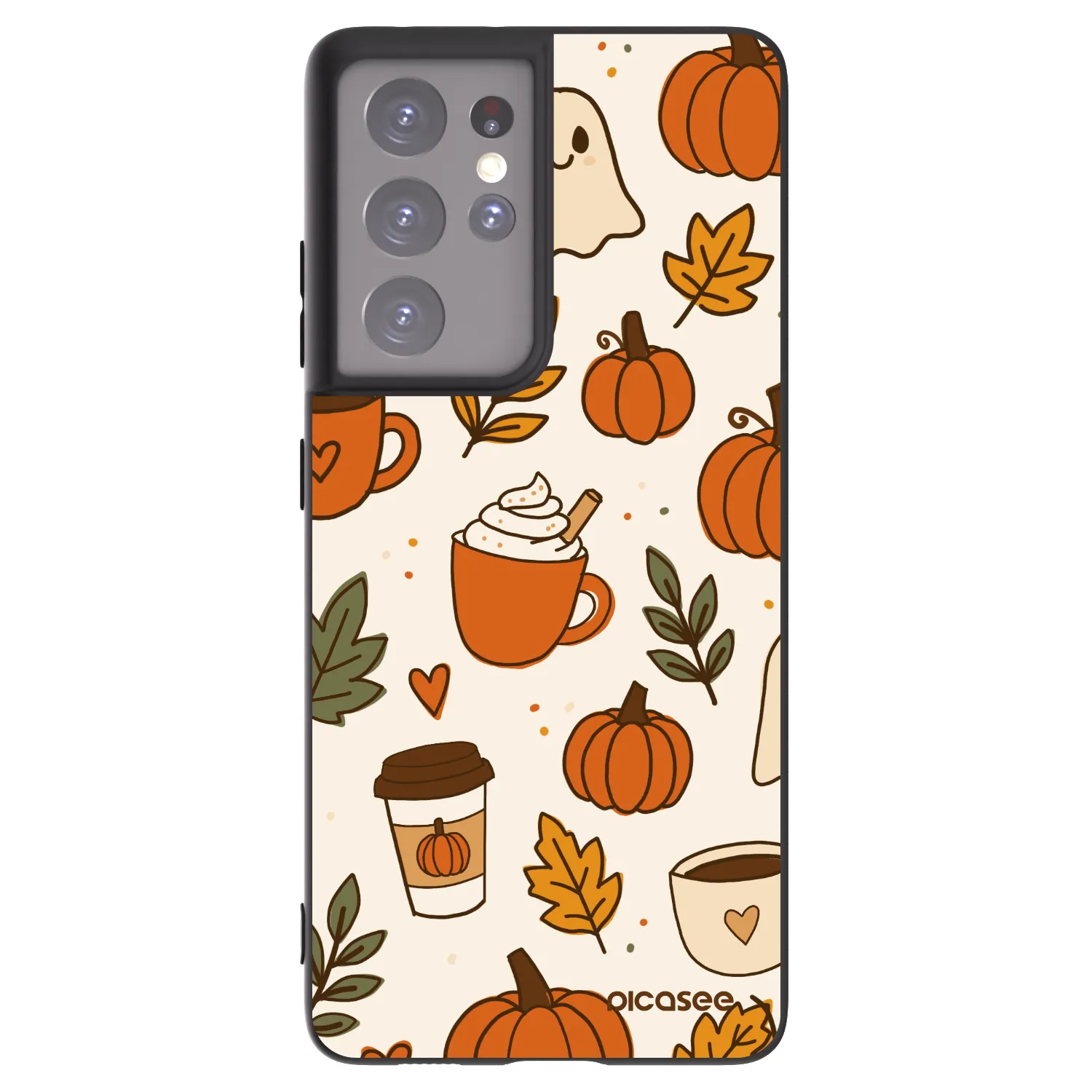 Picasee Μαύρη θήκη σιλικόνης για Samsung Galaxy S21 Ultra 5G G998B - Fall vibes