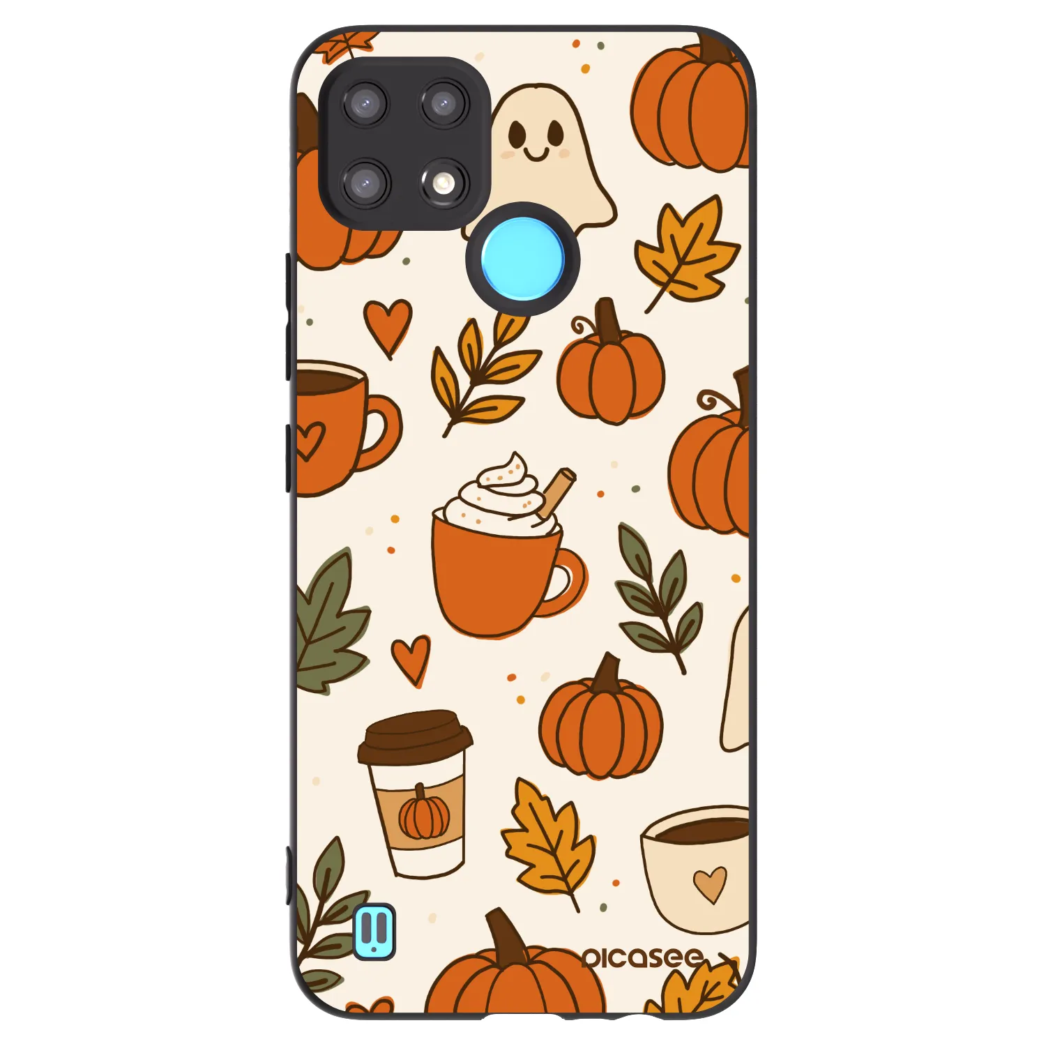 Picasee Μαύρη θήκη σιλικόνης για Realme C21 - Fall vibes