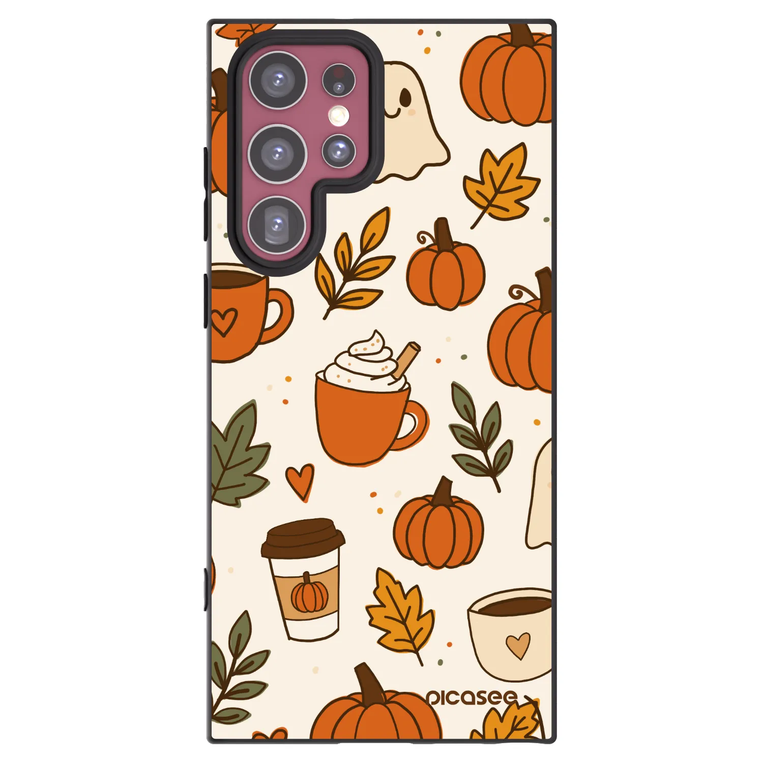 Picasee Μαύρη θήκη σιλικόνης για Samsung Galaxy S22 Ultra 5G - Fall vibes