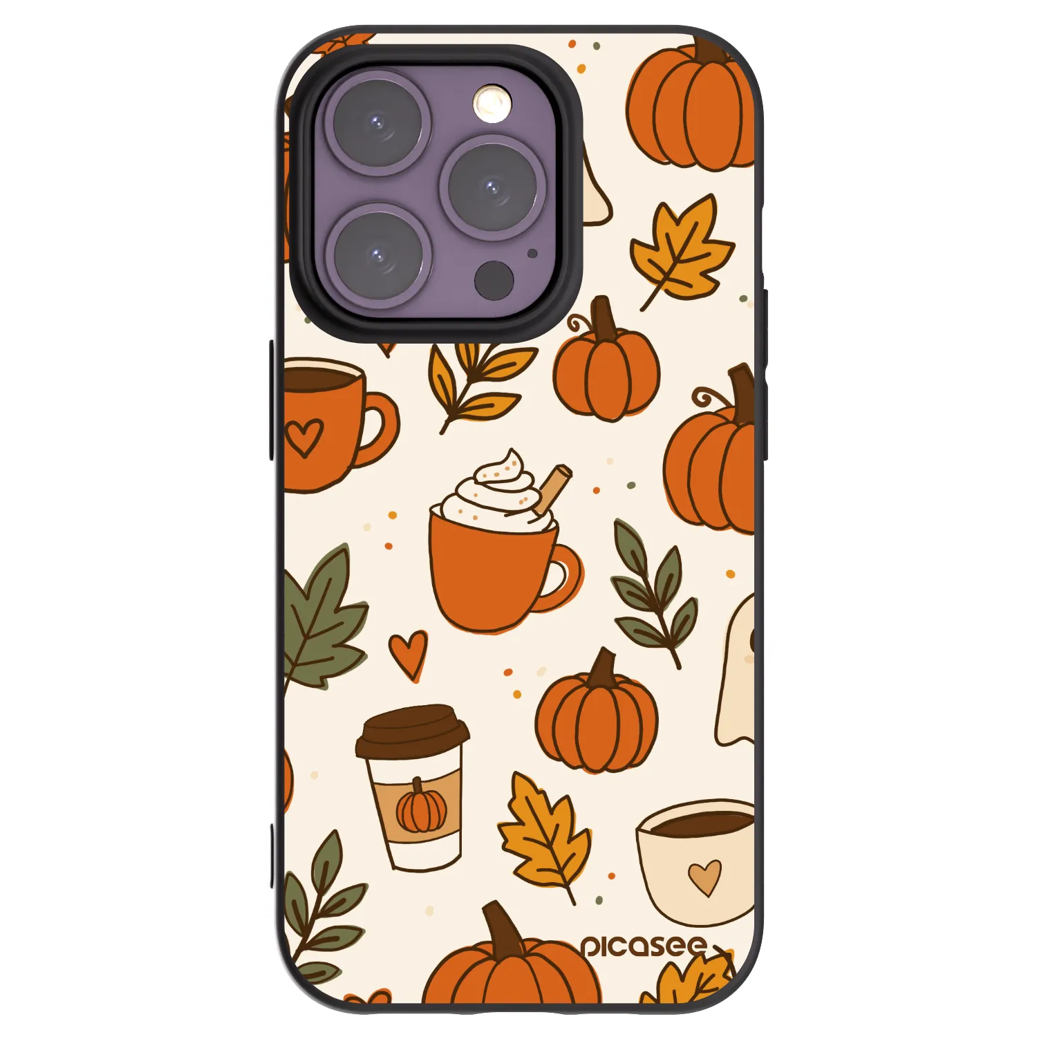 Picasee Μαύρη θήκη σιλικόνης για Apple iPhone 14 Pro - Fall vibes