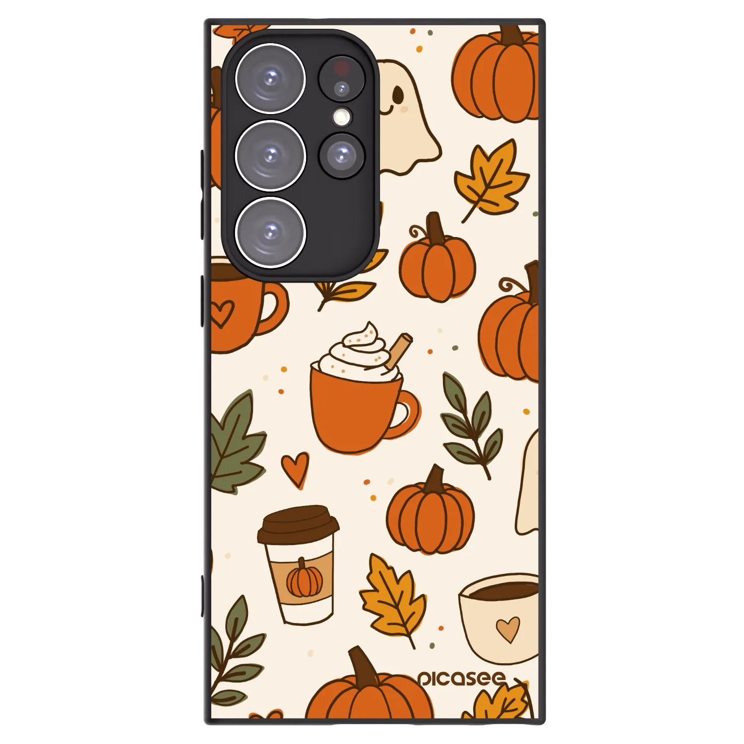 Picasee Μαύρη θήκη σιλικόνης για Samsung Galaxy S23 Ultra 5G - Fall vibes