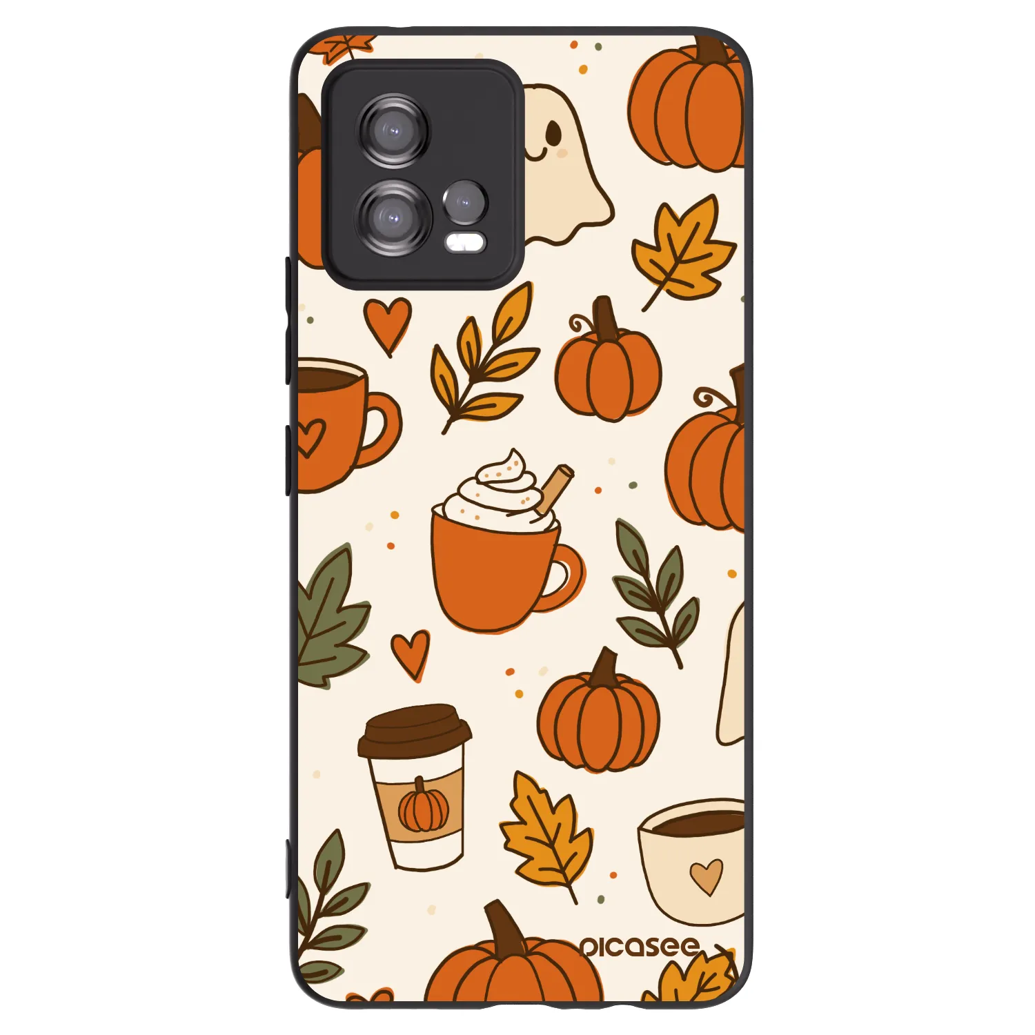 Picasee Μαύρη θήκη σιλικόνης για Motorola Moto G72 - Fall vibes
