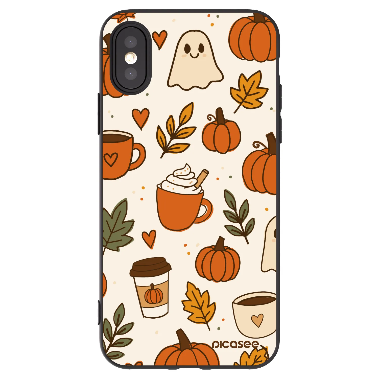 Picasee Μαύρη θήκη σιλικόνης για Apple iPhone X/XS - Fall vibes