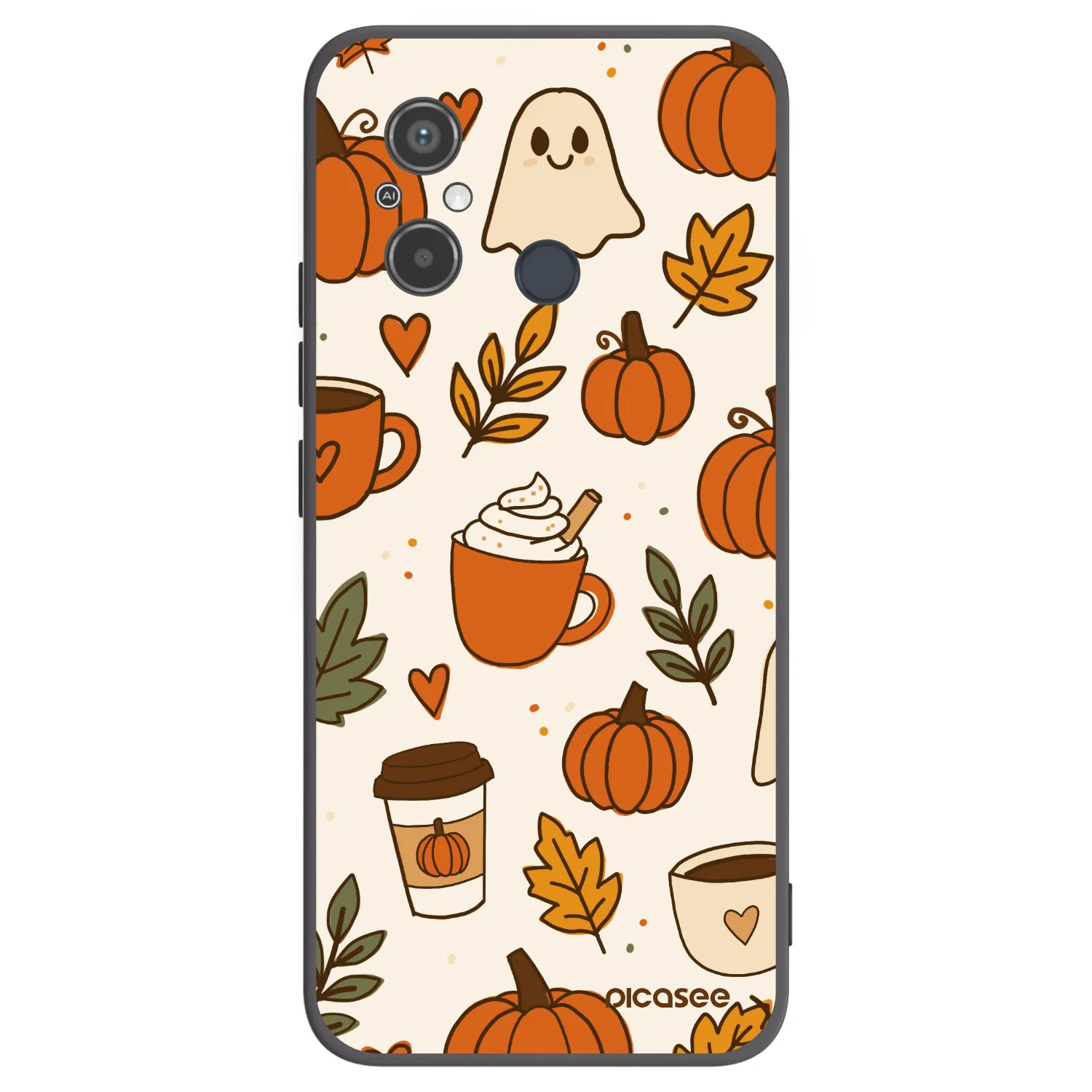 Picasee Μαύρη θήκη σιλικόνης για Xiaomi Redmi 12C - Fall vibes