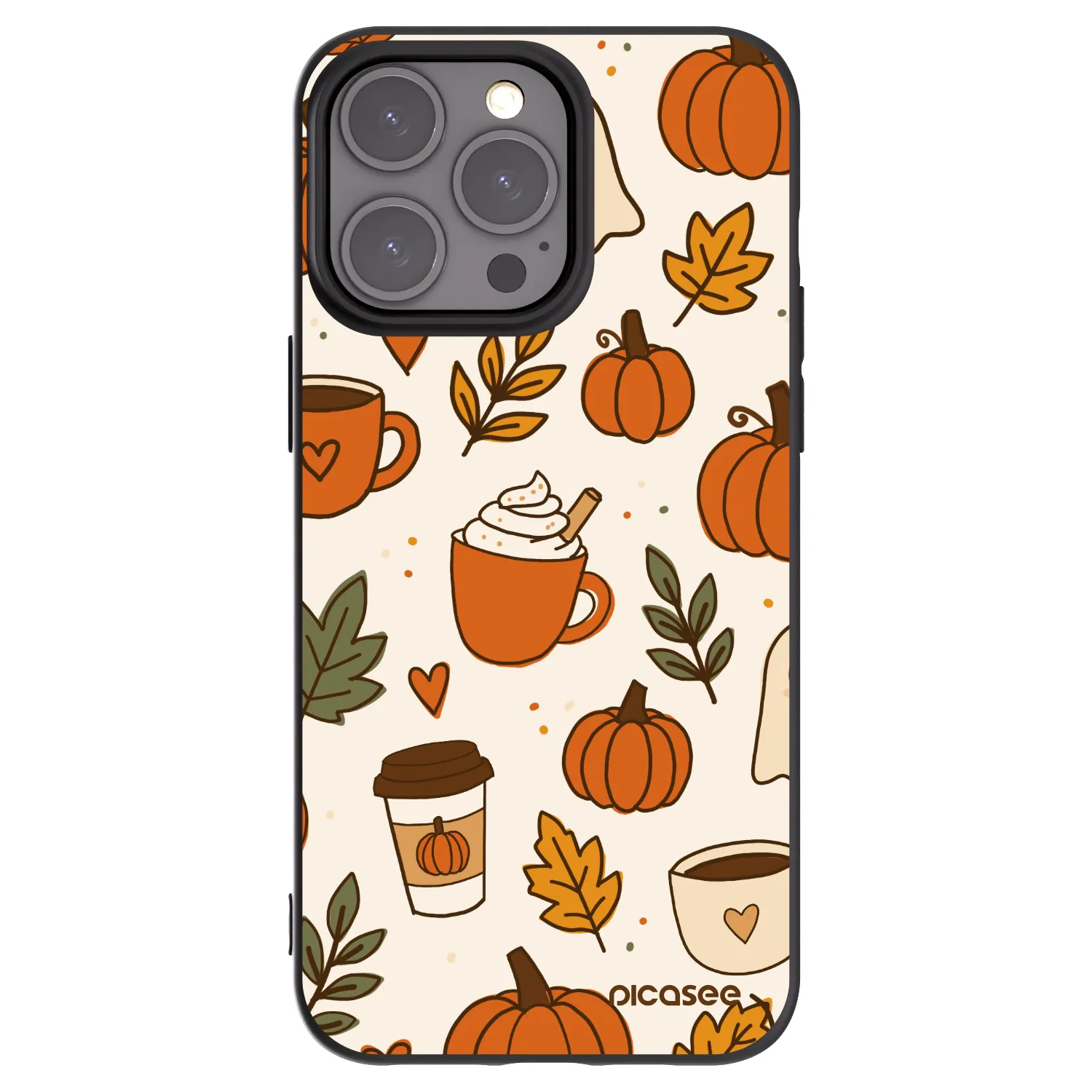 Picasee Μαύρη θήκη σιλικόνης για Apple iPhone 15 Pro Max - Fall vibes