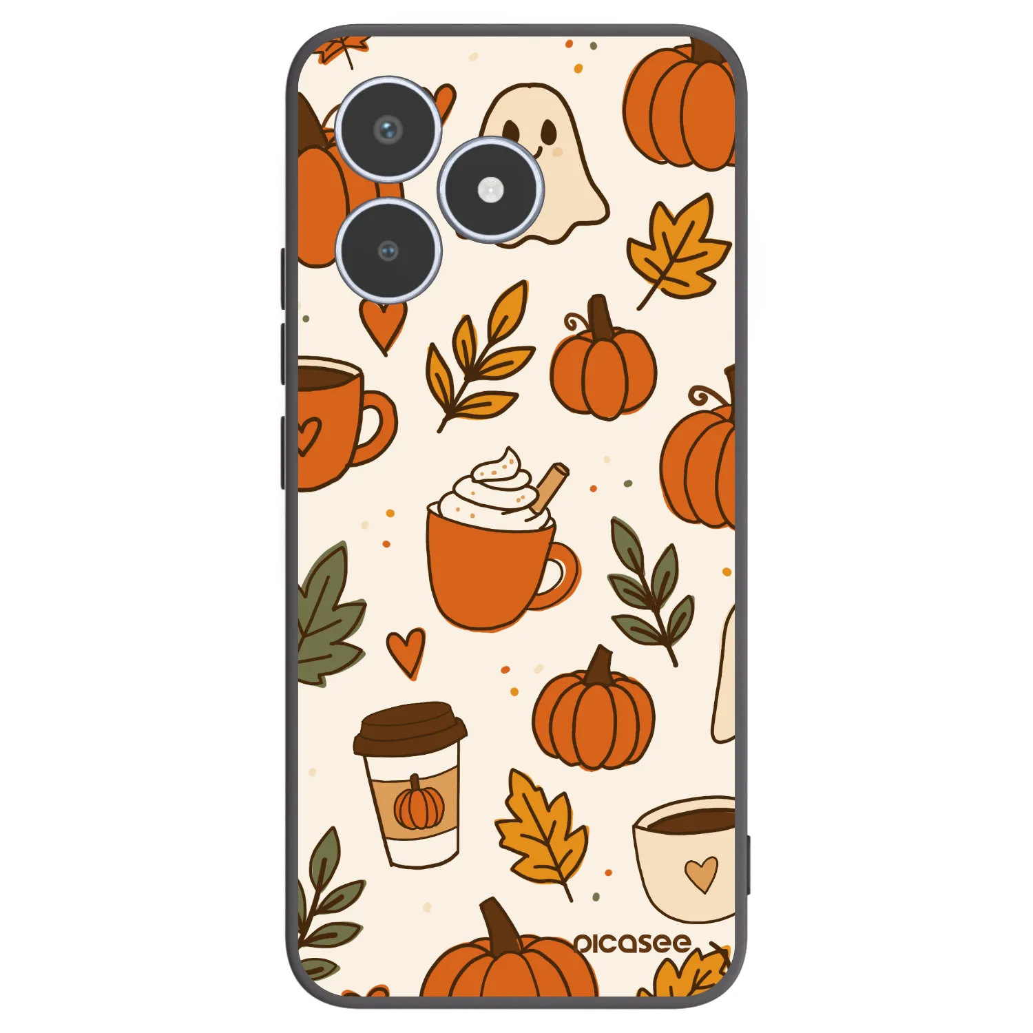 Picasee Μαύρη θήκη σιλικόνης για Realme C53 - Fall vibes