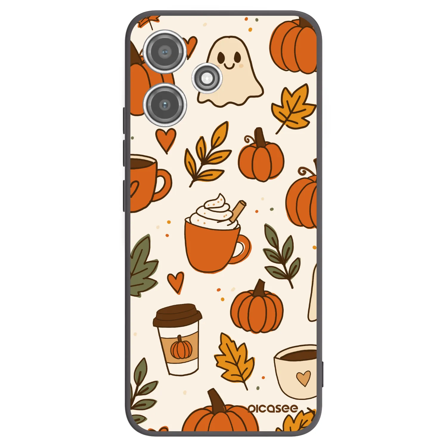 Picasee Μαύρη θήκη σιλικόνης για Xiaomi Redmi 12 5G - Fall vibes