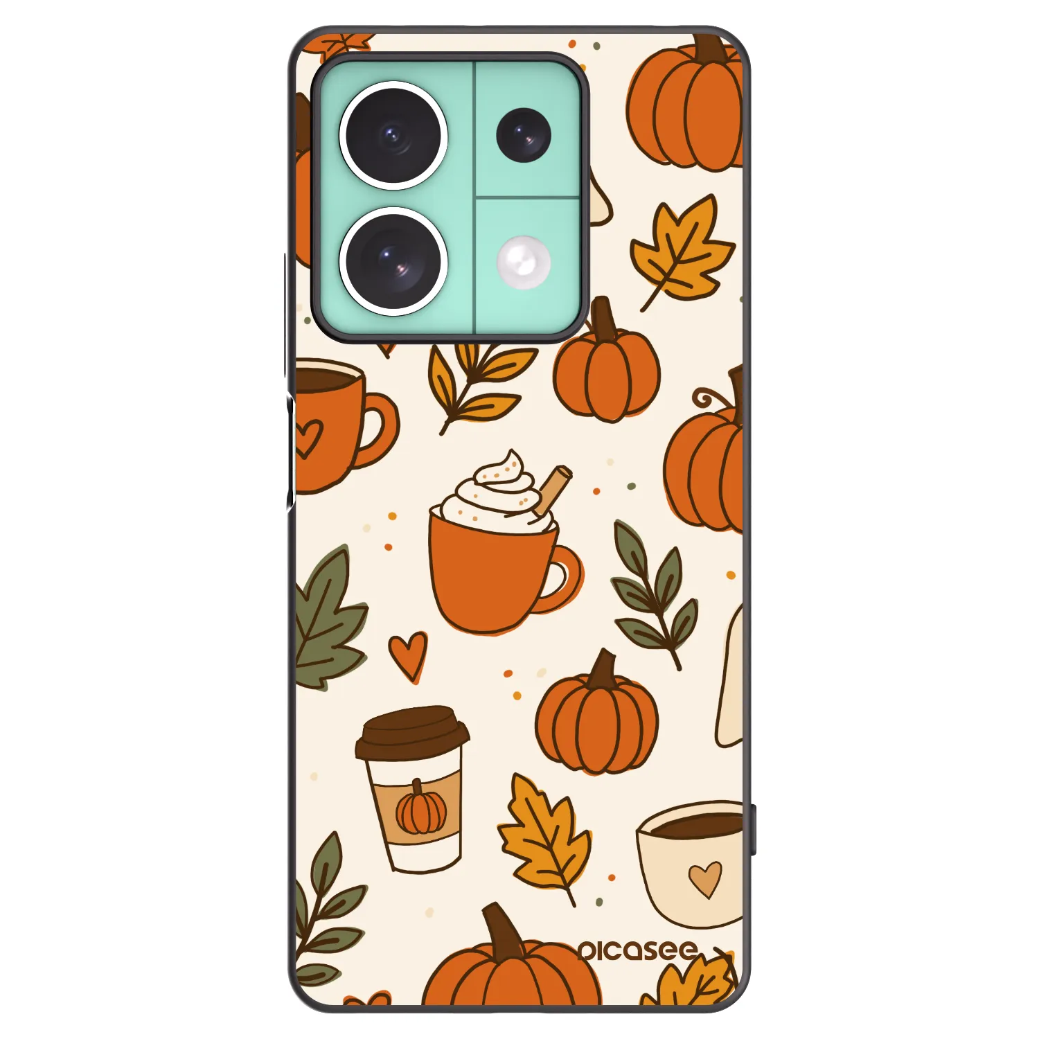Picasee Μαύρη θήκη σιλικόνης για Xiaomi Redmi Note 13 5G - Fall vibes