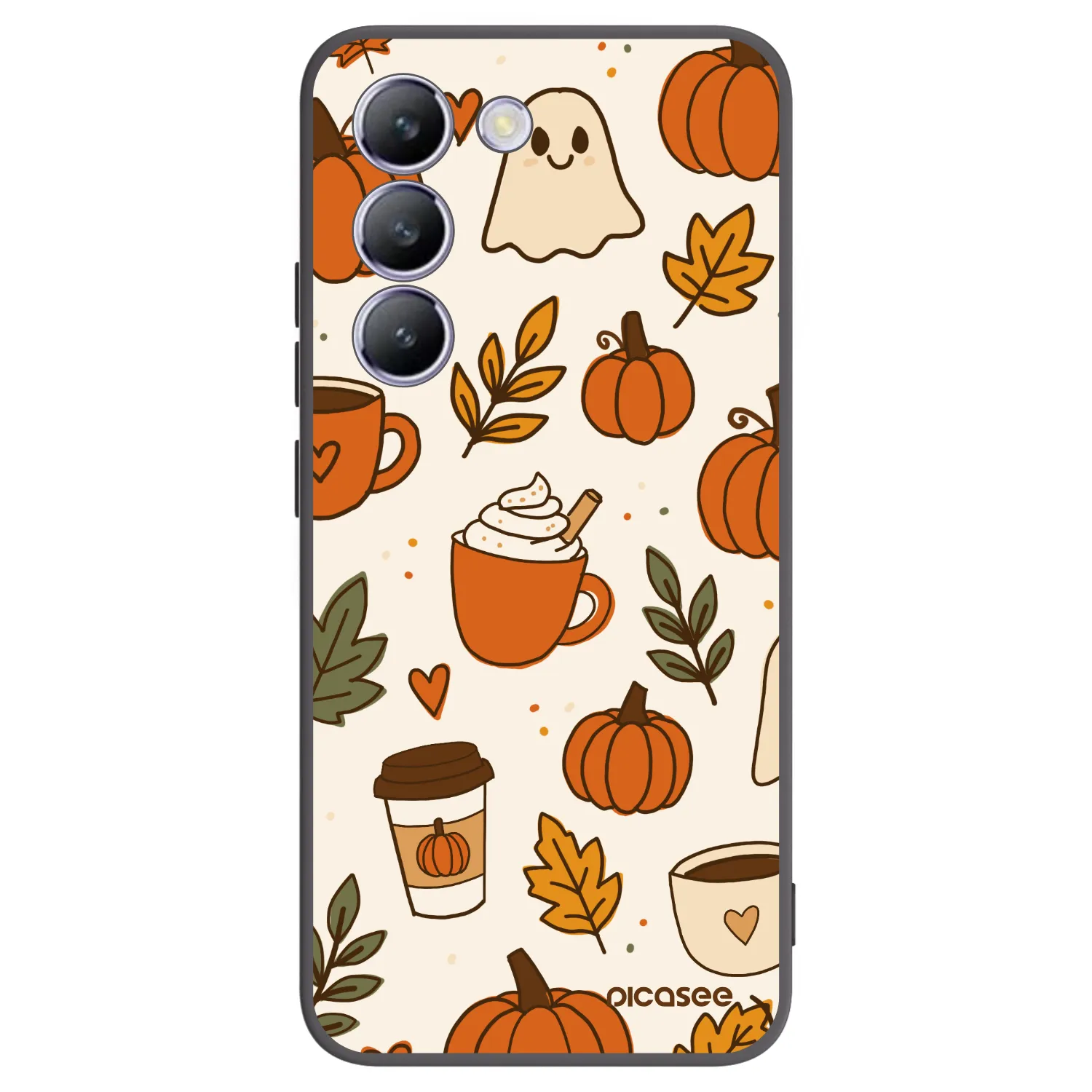 Picasee Μαύρη θήκη σιλικόνης για Vivo V40 SE 5G - Fall vibes