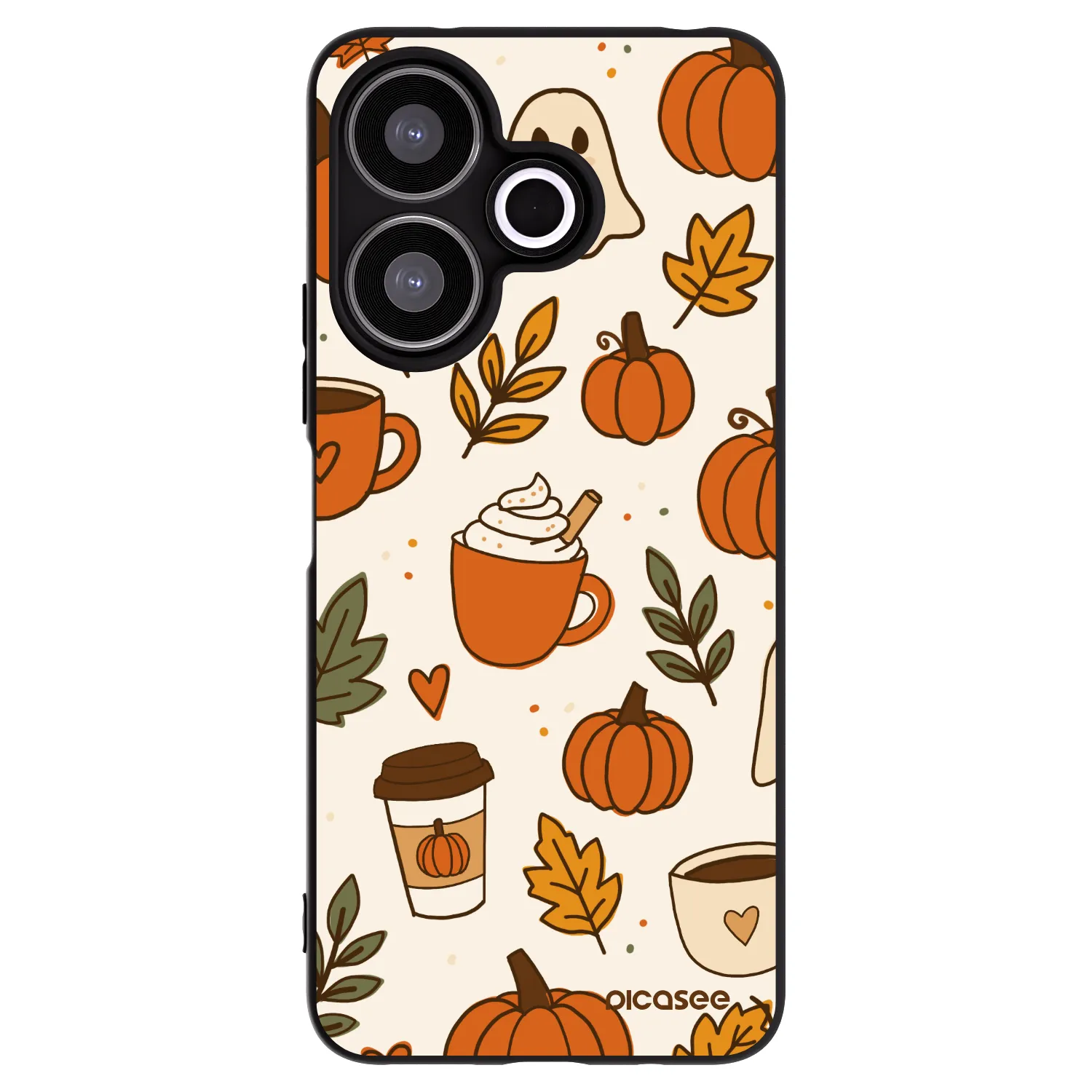 Picasee Μαύρη θήκη σιλικόνης για Xiaomi Redmi 13 4G - Fall vibes