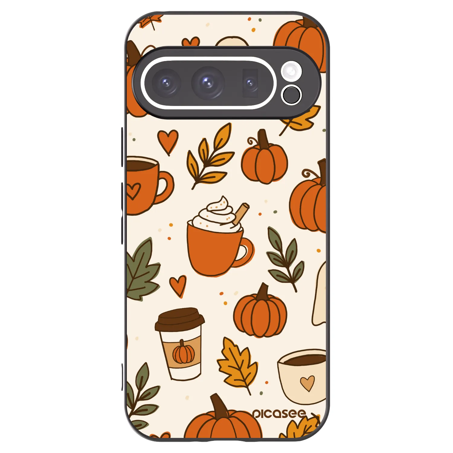 Picasee Μαύρη θήκη σιλικόνης για Google Pixel 9 Pro XL - Fall vibes