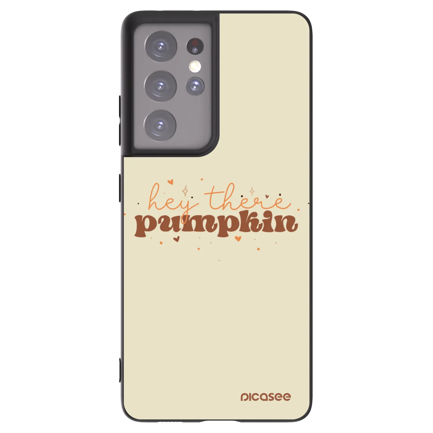 Picasee Μαύρη θήκη σιλικόνης για Samsung Galaxy S21 Ultra 5G G998B - Hey there pumpkin
