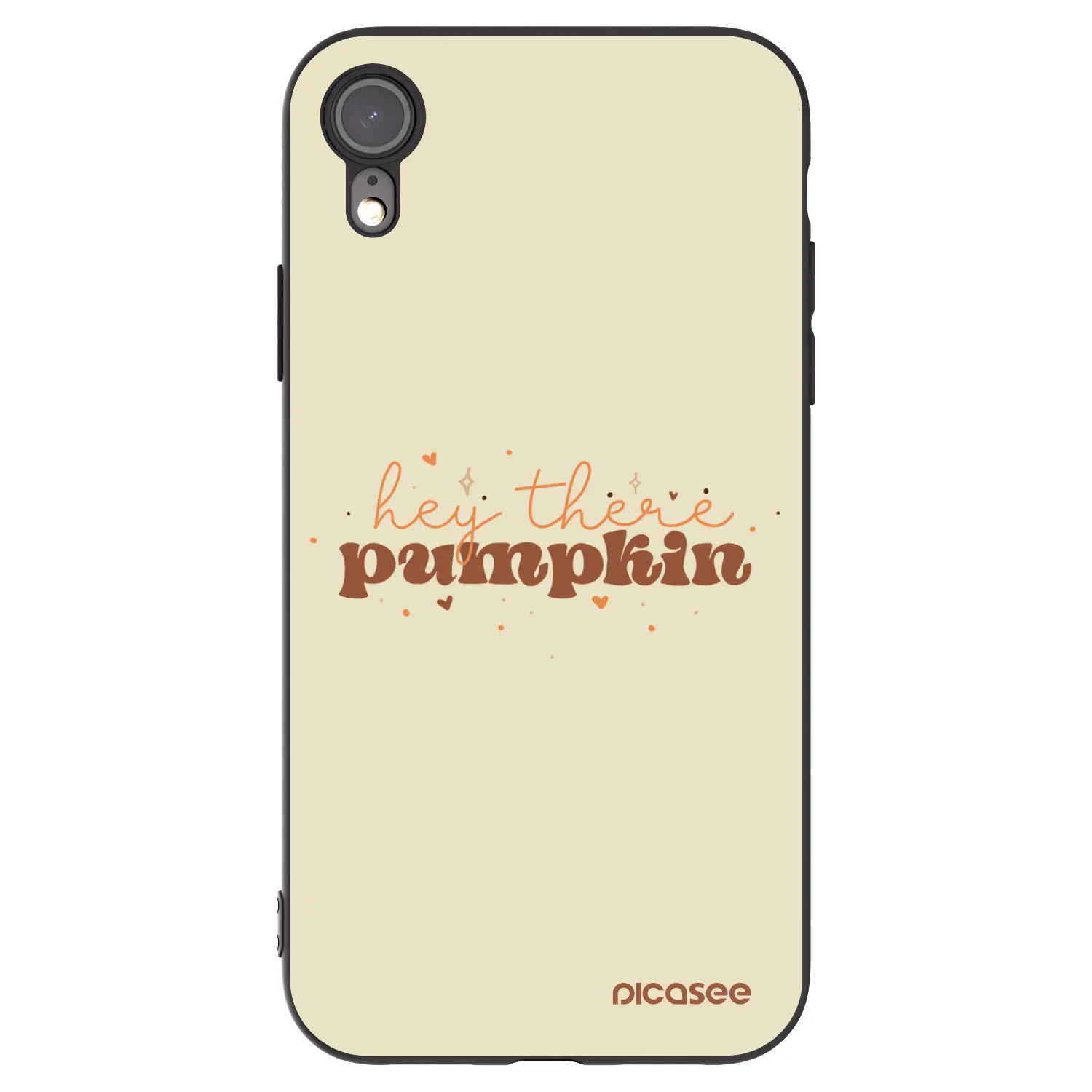 Picasee Μαύρη θήκη σιλικόνης για Apple iPhone XR - Hey there pumpkin