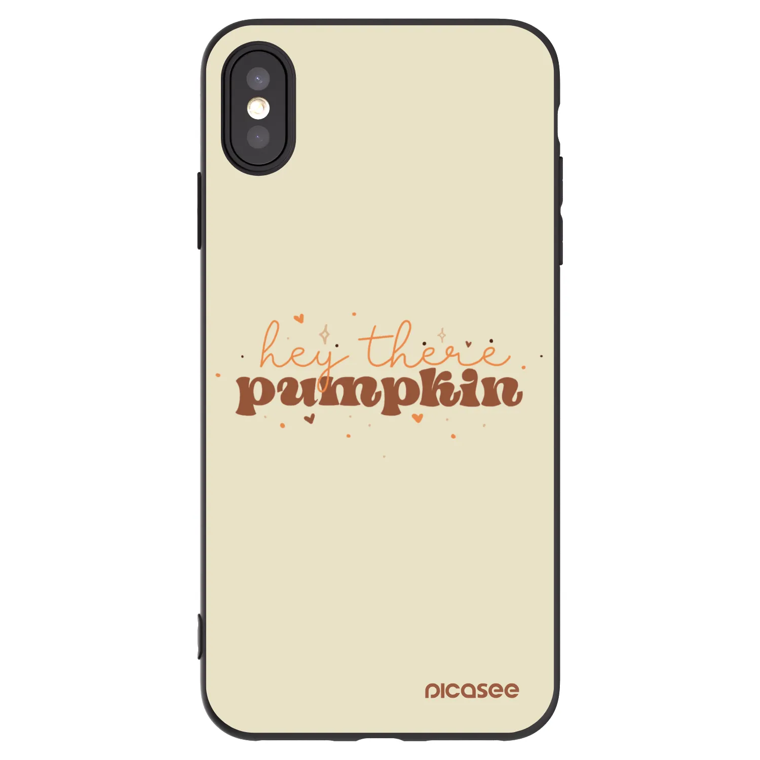 Picasee Μαύρη θήκη σιλικόνης για Apple iPhone XS Max - Hey there pumpkin