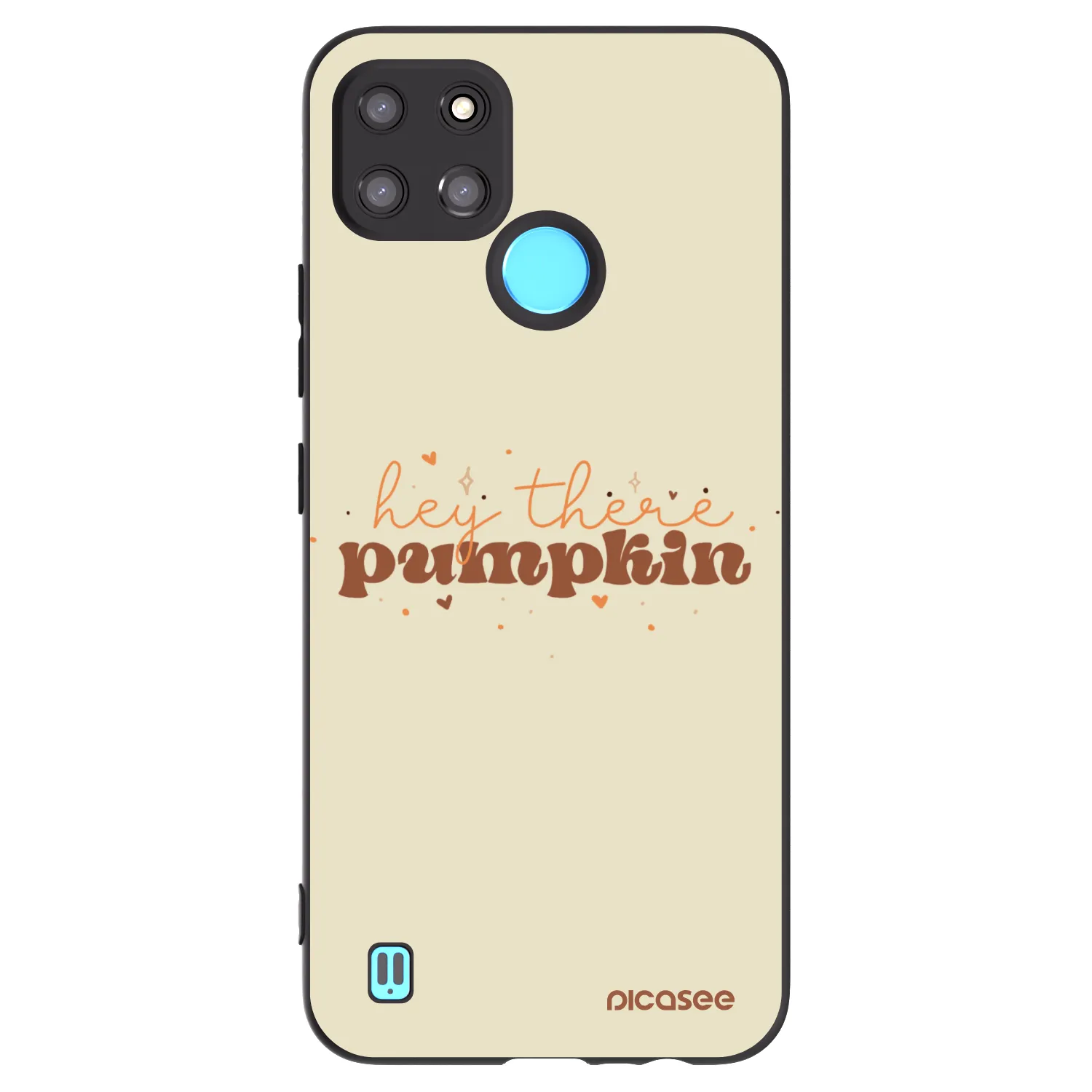 Picasee Μαύρη θήκη σιλικόνης για Realme C21Y - Hey there pumpkin