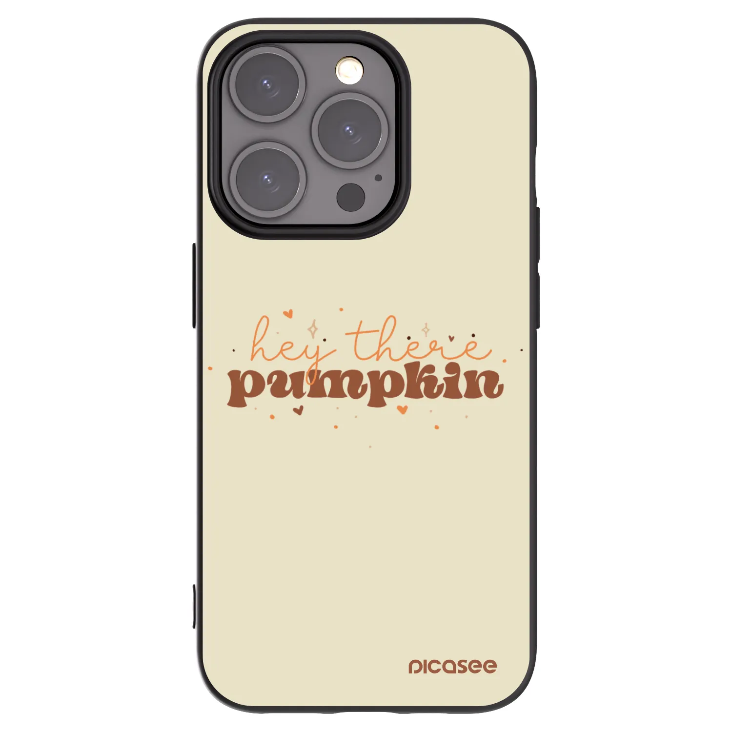 Picasee Μαύρη θήκη σιλικόνης για Apple iPhone 15 Pro - Hey there pumpkin