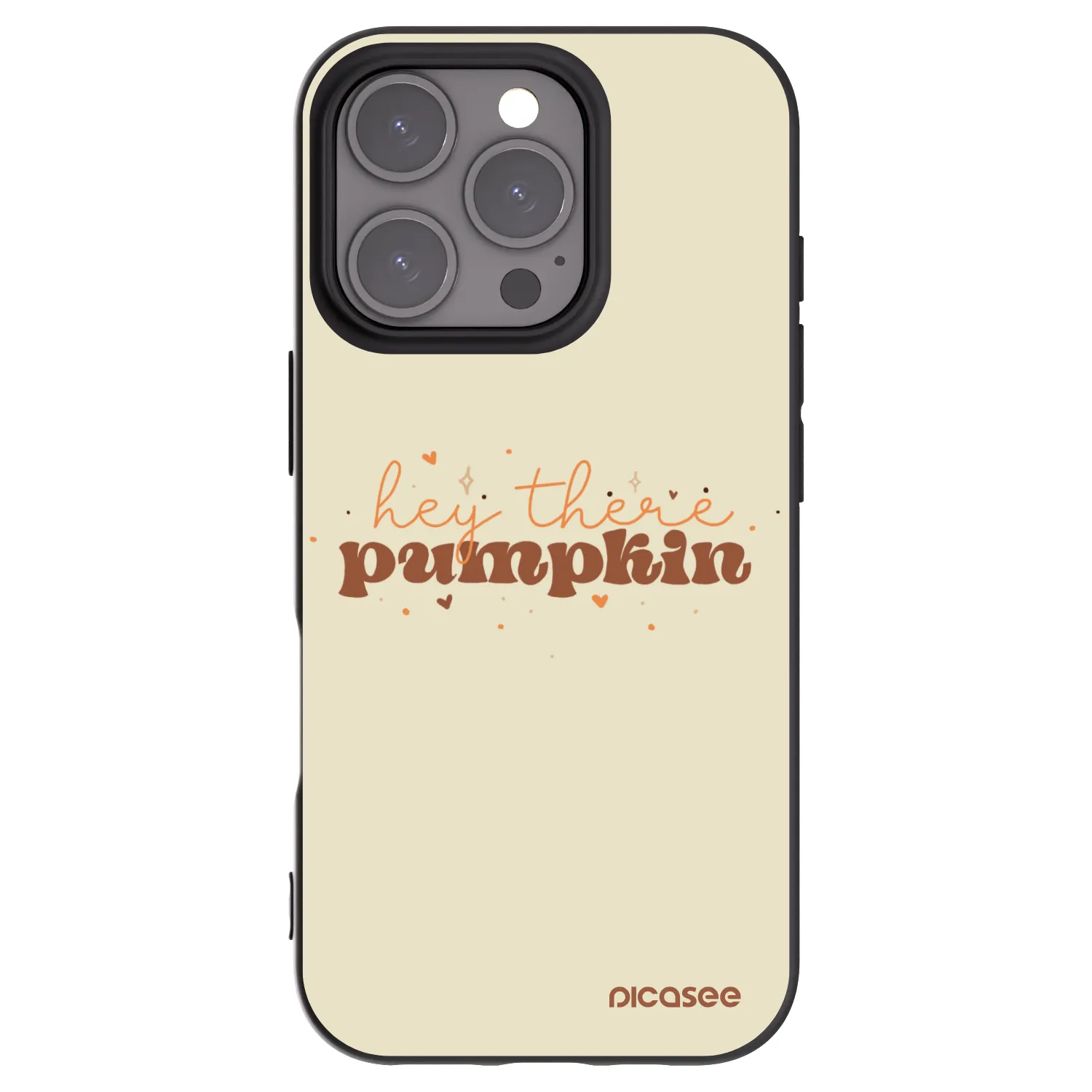 Picasee Μαύρη θήκη σιλικόνης για Apple iPhone 16 Pro - Hey there pumpkin