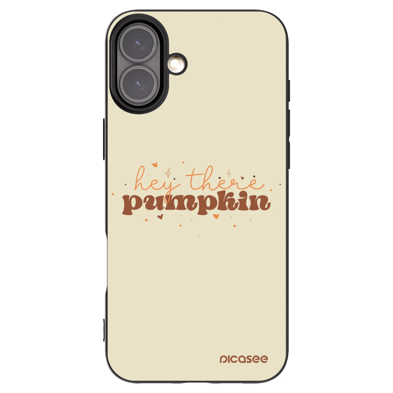 Picasee Μαύρη θήκη σιλικόνης για Apple iPhone 16 Plus - Hey there pumpkin