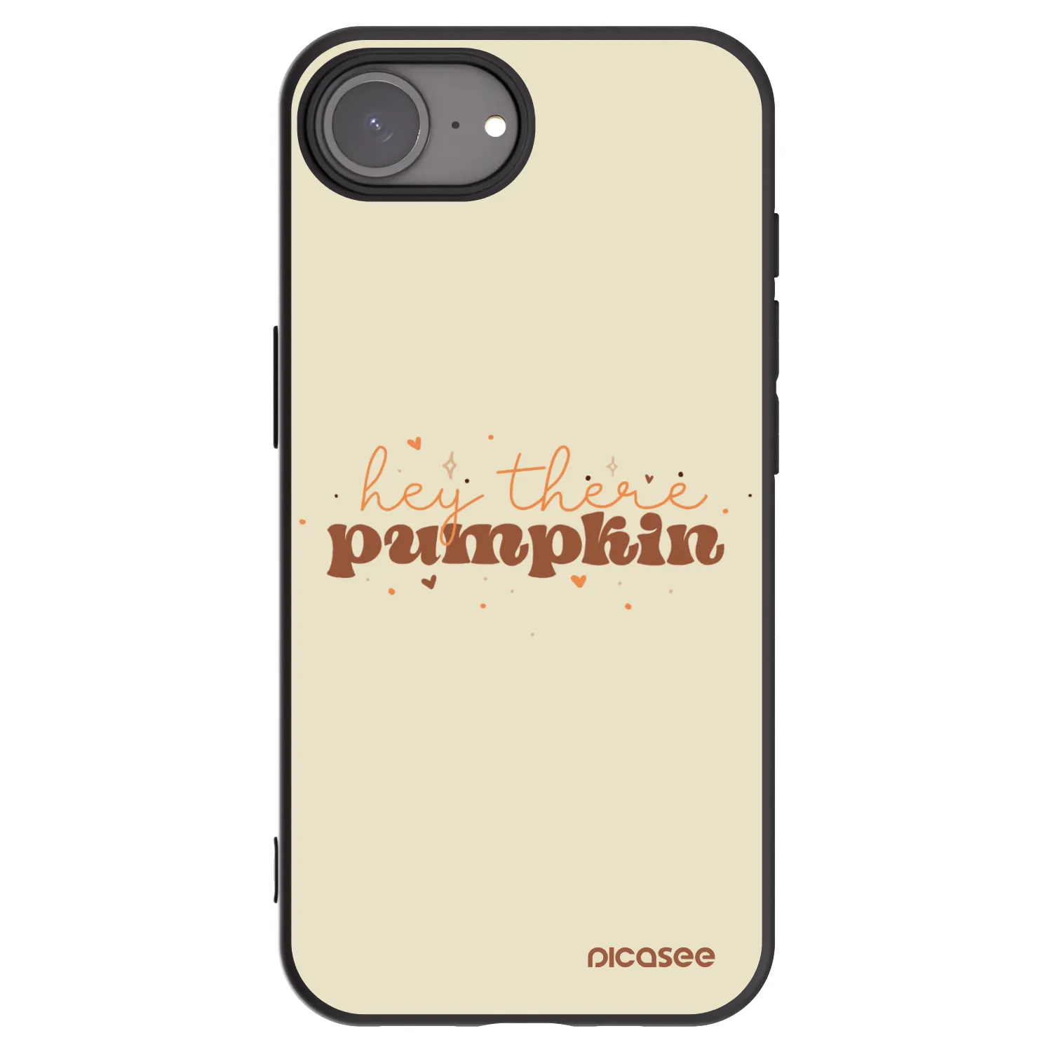 Picasee Μαύρη θήκη σιλικόνης για Apple iPhone 16e - Hey there pumpkin
