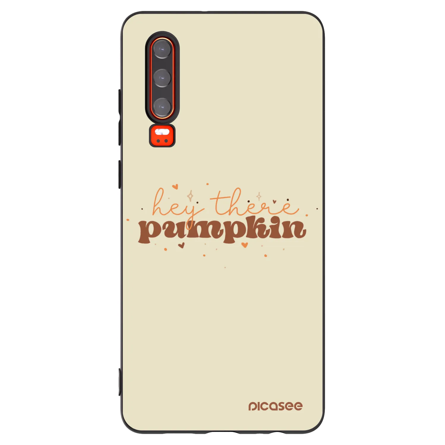Picasee Μαύρη θήκη σιλικόνης για Huawei P30 - Hey there pumpkin
