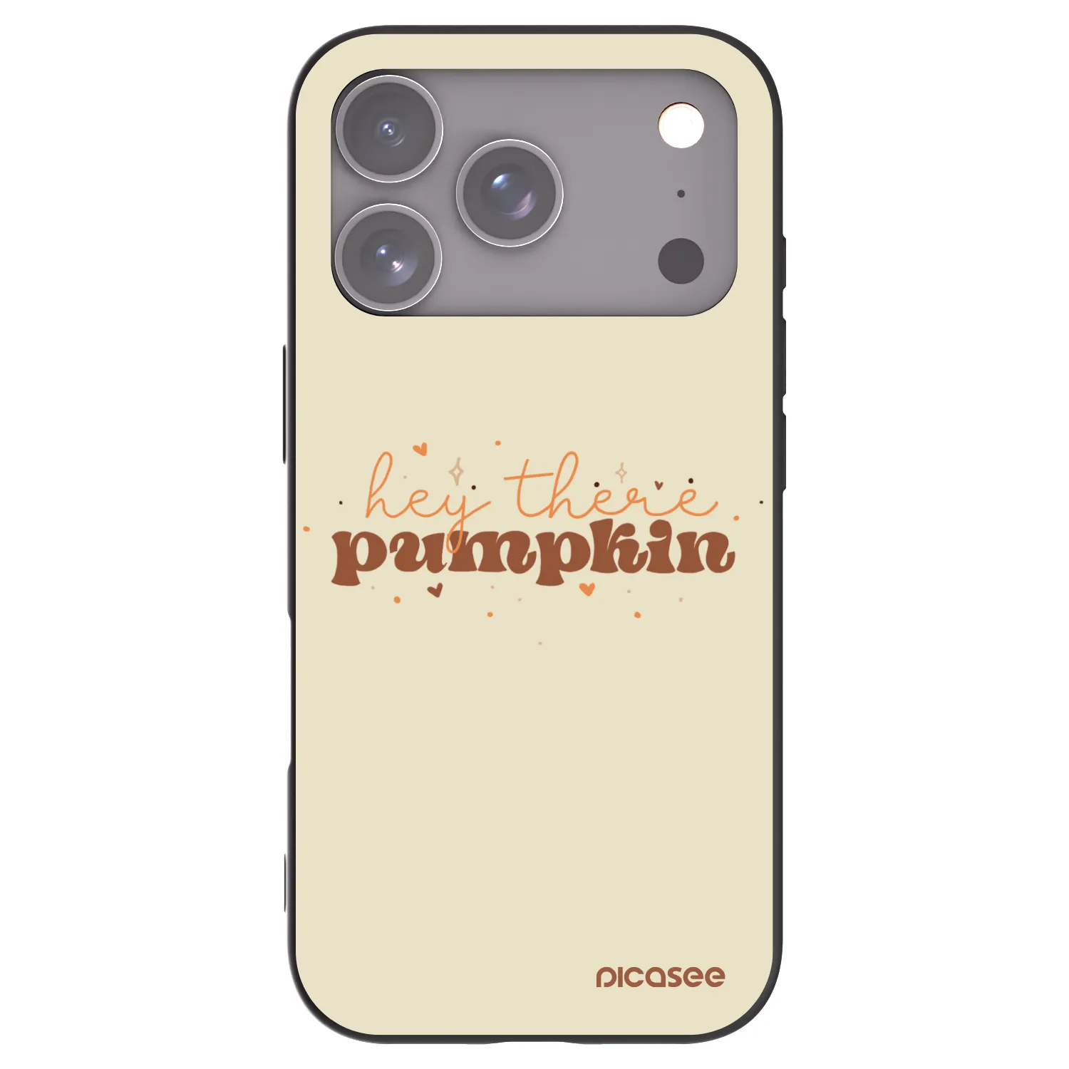 Picasee Μαύρη θήκη σιλικόνης για Apple iPhone 17 Pro - Hey there pumpkin