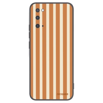 Picasee Μαύρη θήκη σιλικόνης για Samsung Galaxy S20 G980F - Orange lines