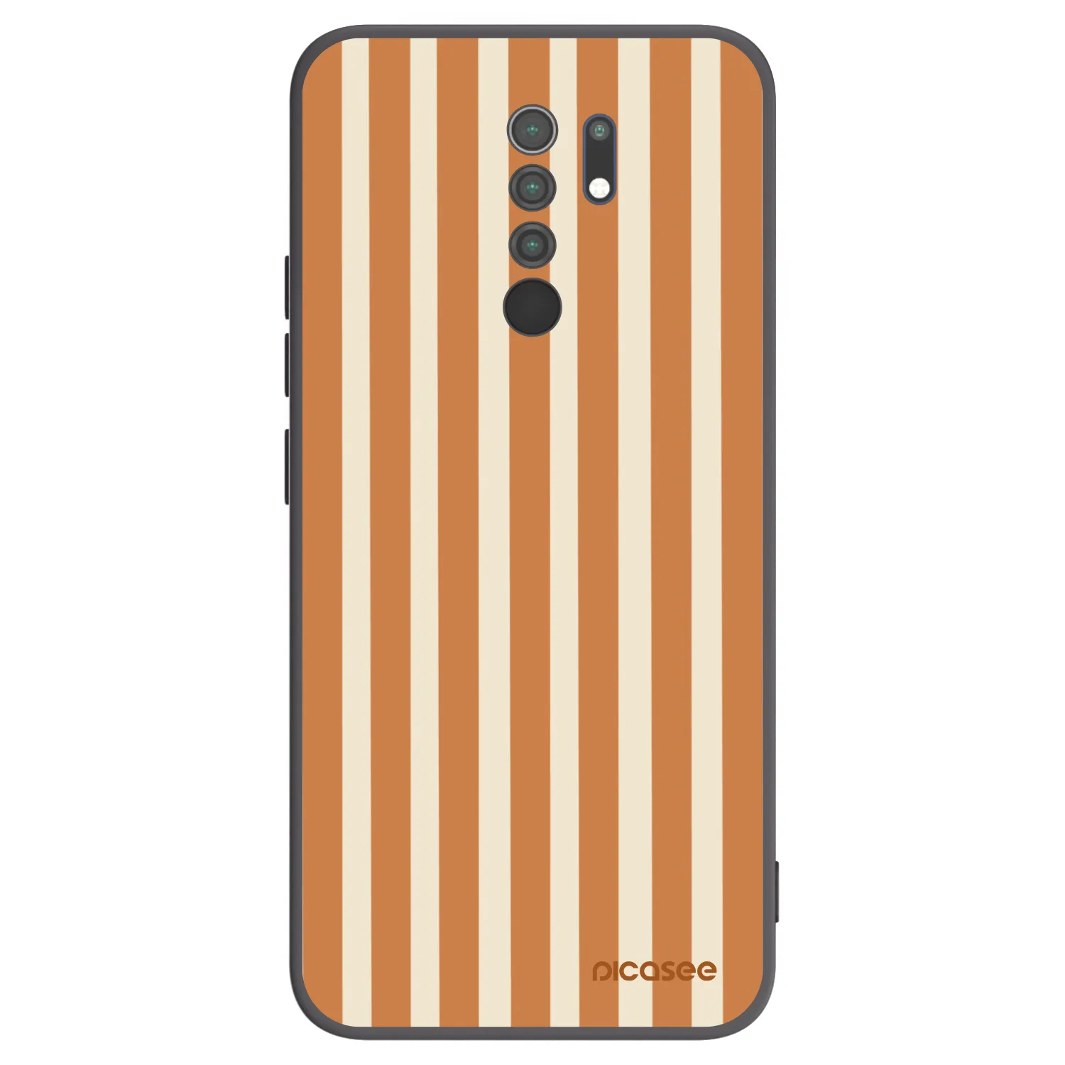 Picasee Μαύρη θήκη σιλικόνης για Xiaomi Redmi 9 - Orange lines