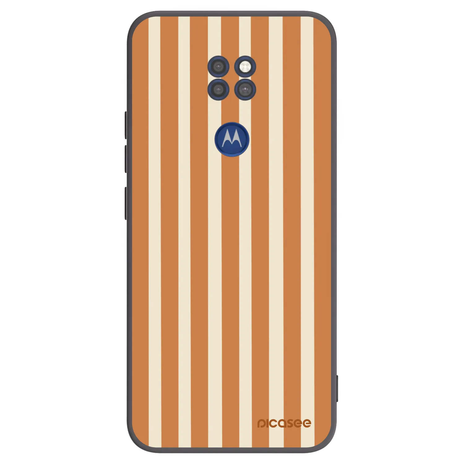 Picasee Μαύρη θήκη σιλικόνης για Motorola Moto G9 Play - Orange lines