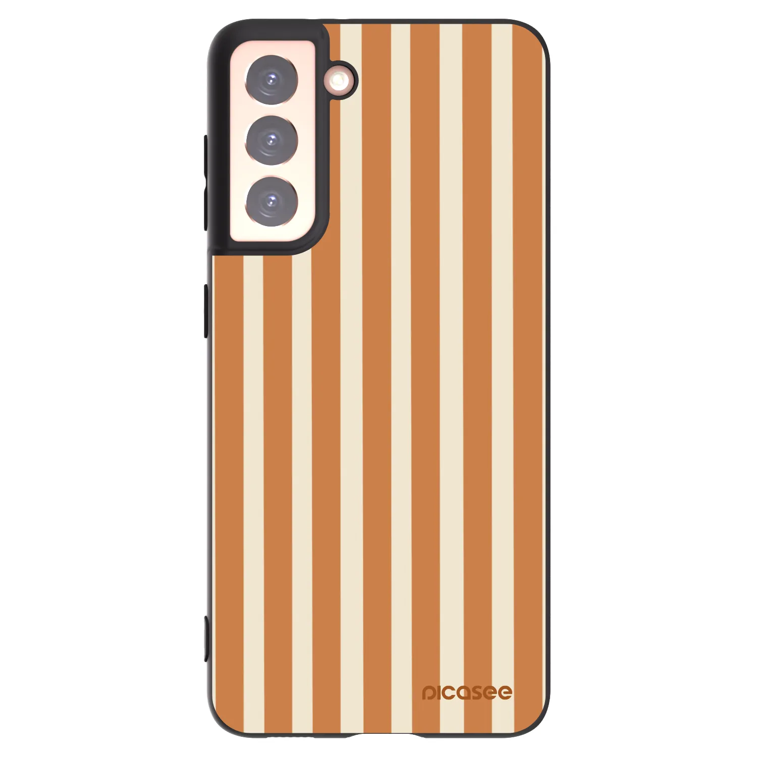 Picasee Μαύρη θήκη σιλικόνης για Samsung Galaxy S21 5G G991B - Orange lines