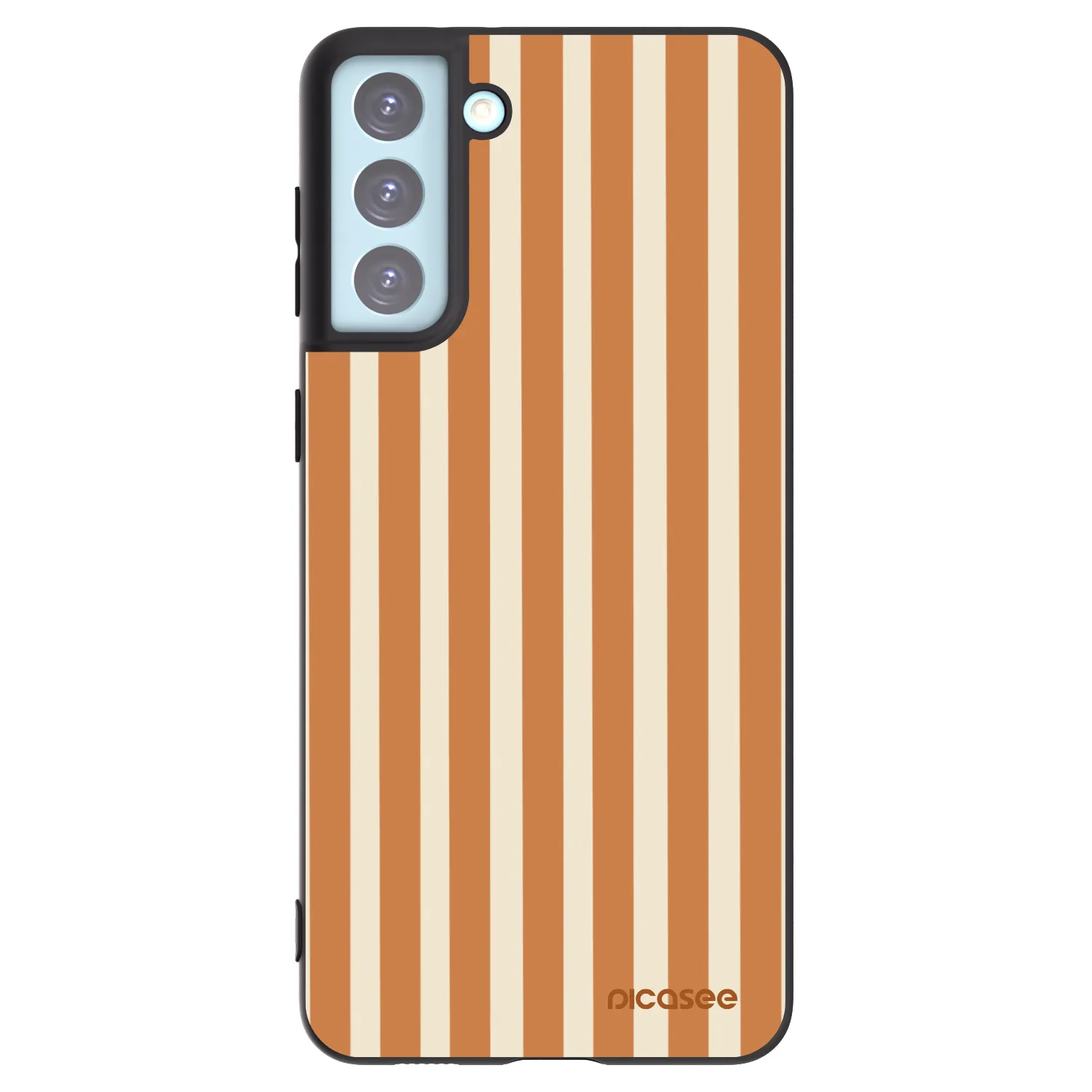 Picasee Μαύρη θήκη σιλικόνης για Samsung Galaxy S21+ 5G G996F - Orange lines