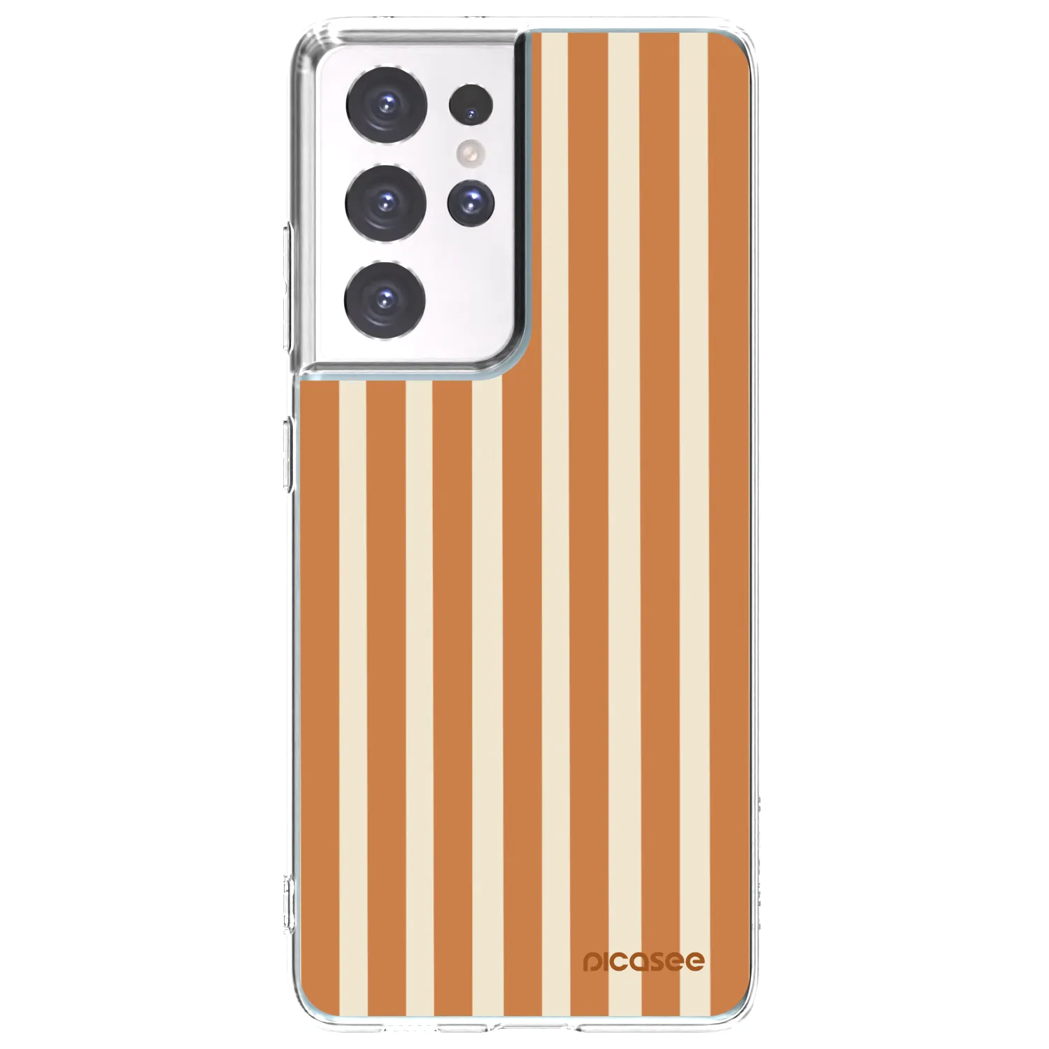 Picasee διαφανής θήκη σιλικόνης Samsung Galaxy S21 Ultra 5G G998B - Orange lines