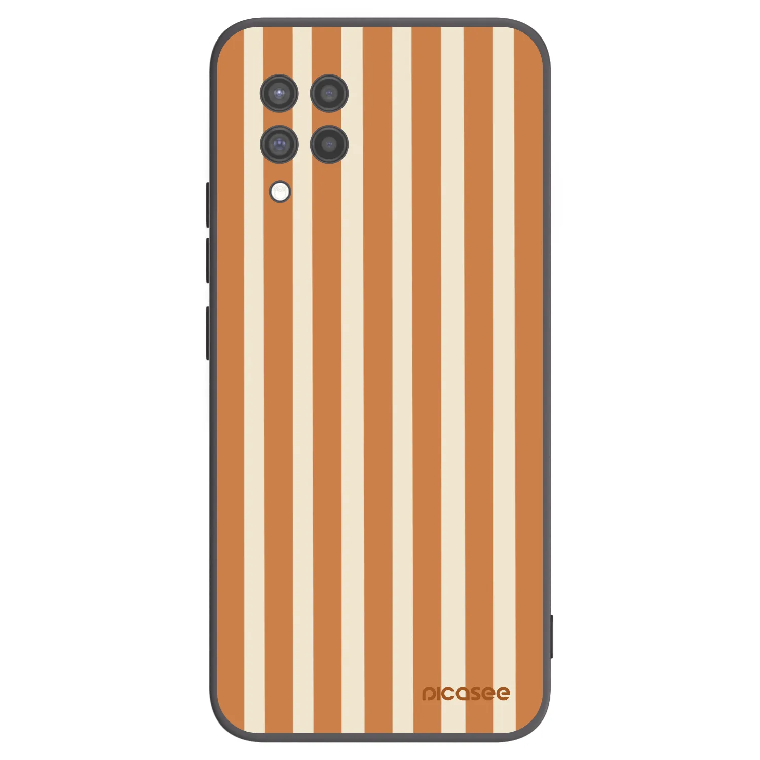 Picasee Μαύρη θήκη σιλικόνης για Samsung Galaxy A42 A426B - Orange lines