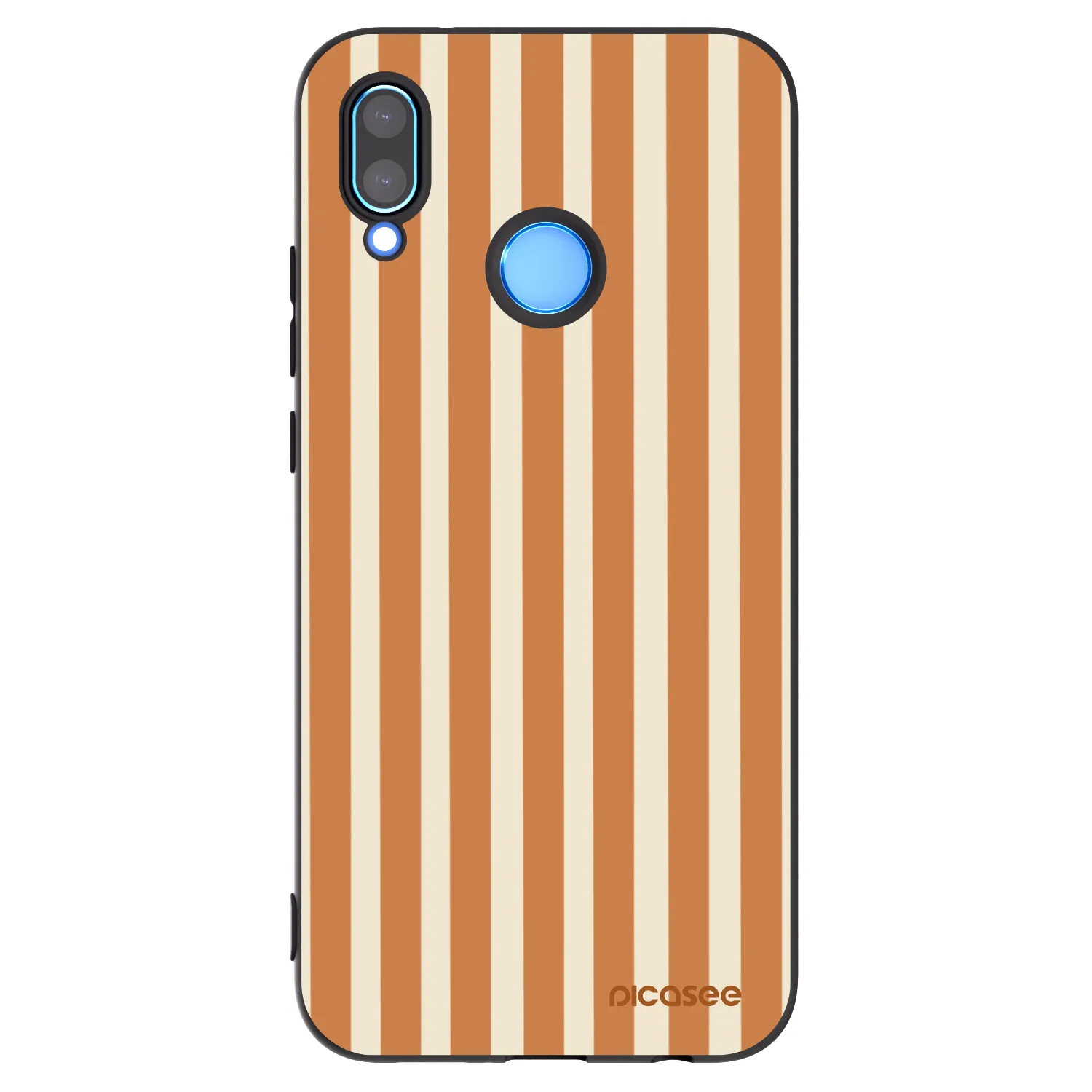Picasee Μαύρη θήκη σιλικόνης για Huawei P20 Lite - Orange lines