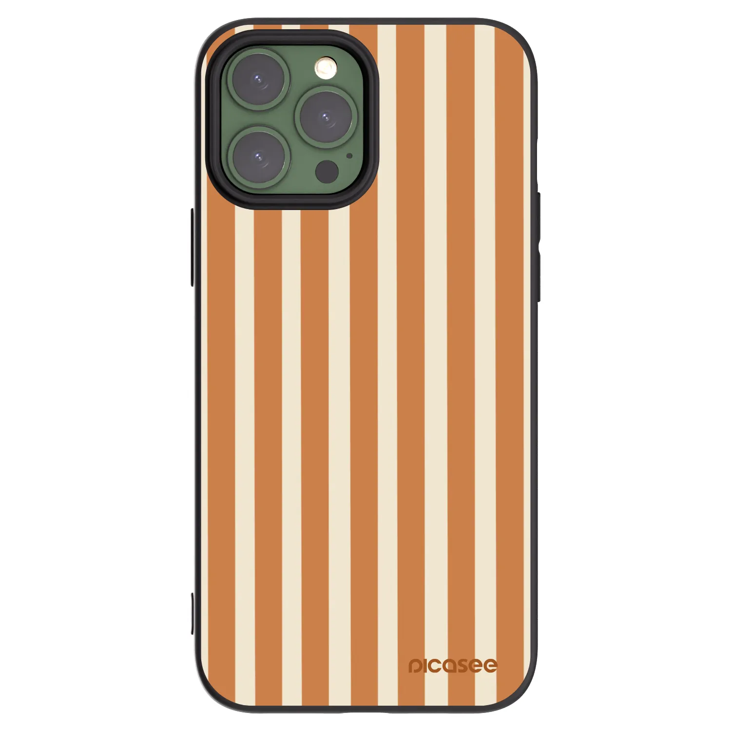 Picasee Μαύρη θήκη σιλικόνης για Apple iPhone 13 Pro Max - Orange lines