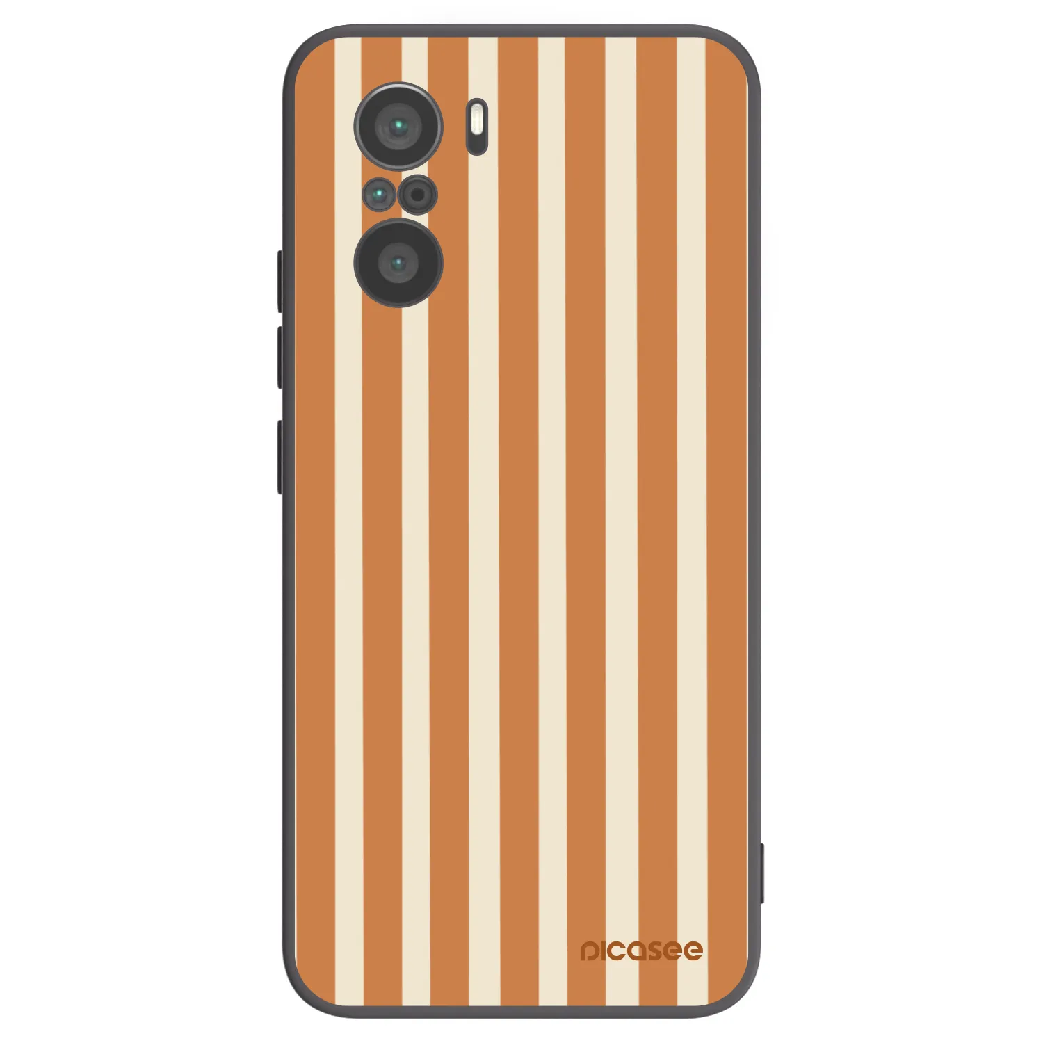 Picasee Μαύρη θήκη σιλικόνης για Xiaomi Poco F3 - Orange lines