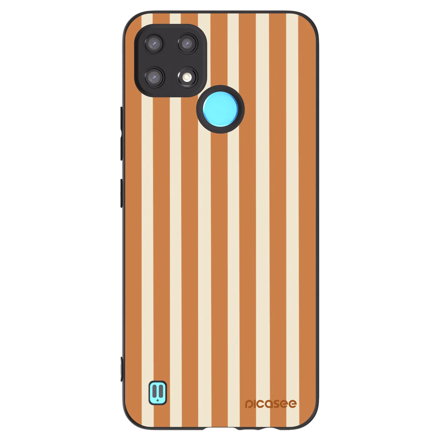 Picasee Μαύρη θήκη σιλικόνης για Realme C21 - Orange lines