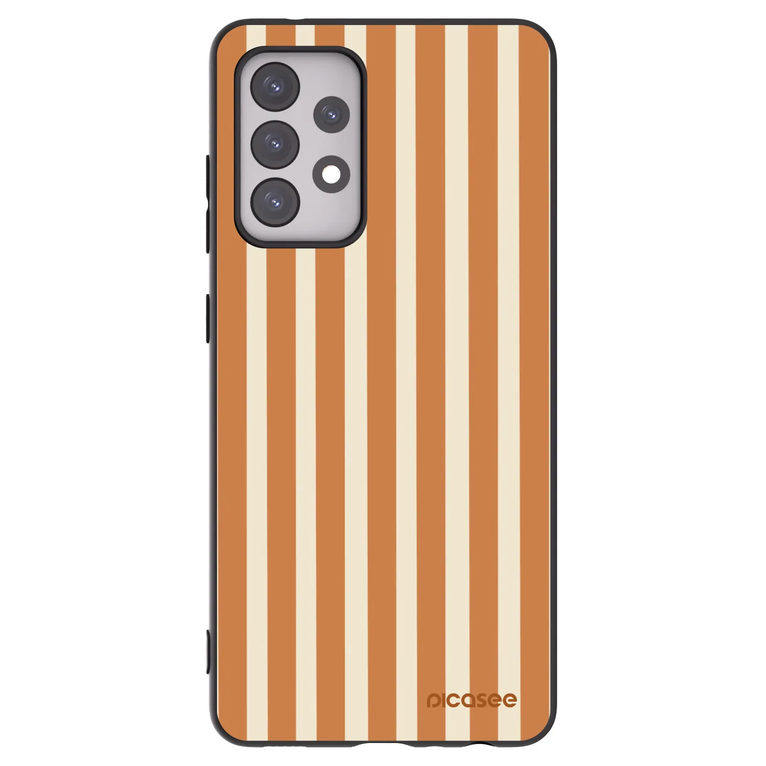 Picasee Μαύρη θήκη σιλικόνης για Samsung Galaxy A52s 5G A528B - Orange lines